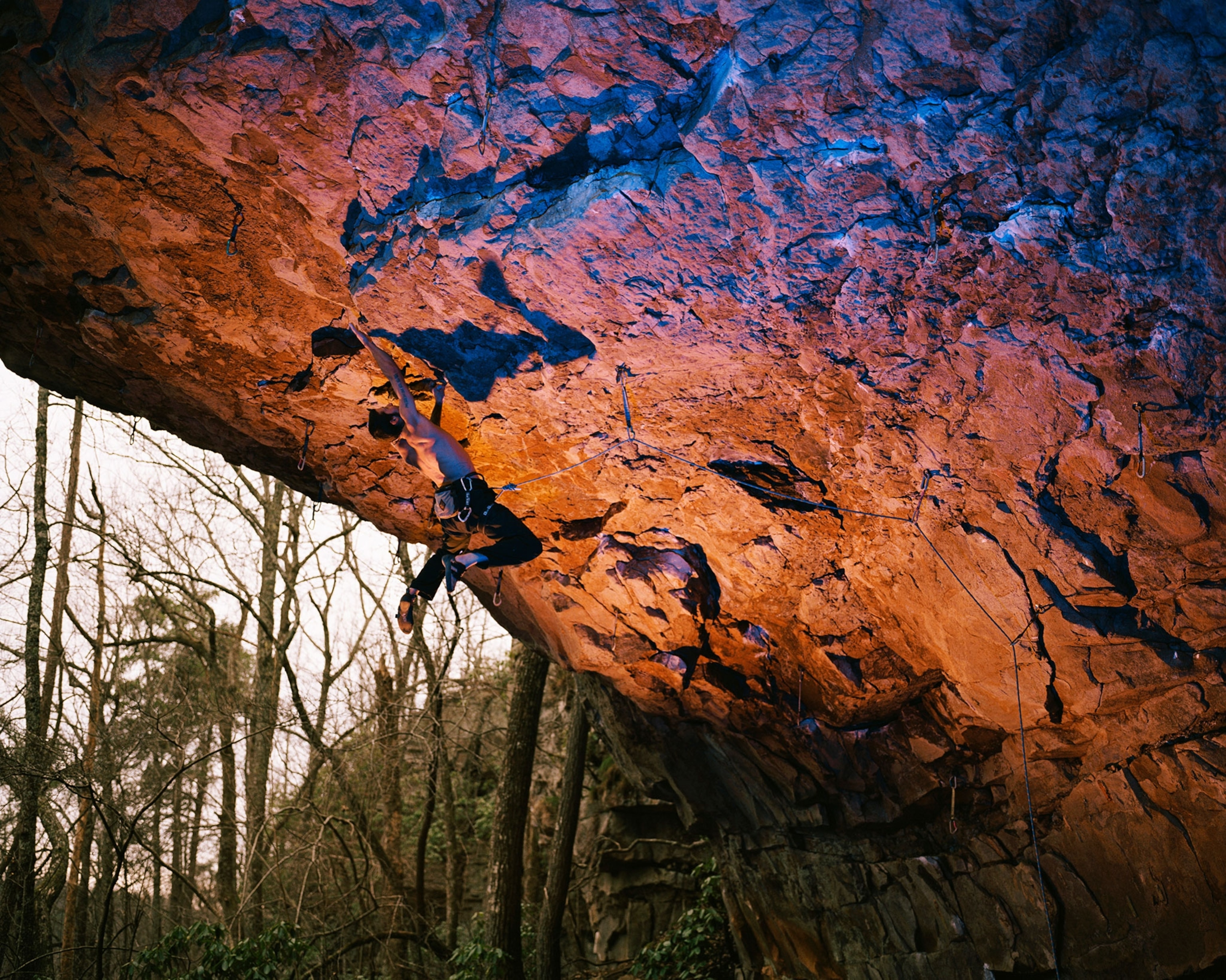 a rock climber near Little River Canyon, Alabama