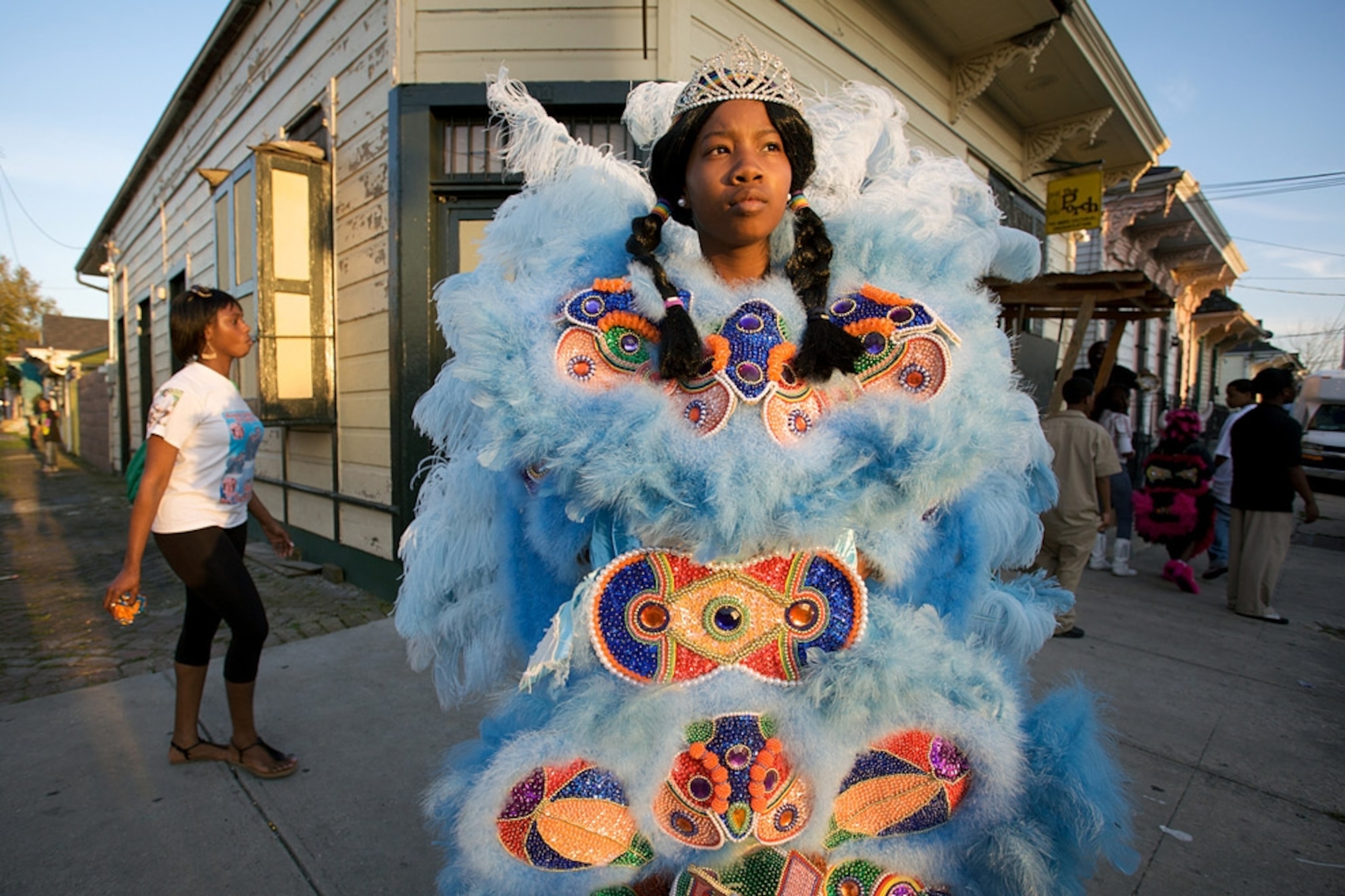 Teenager in full-body Indian dress
