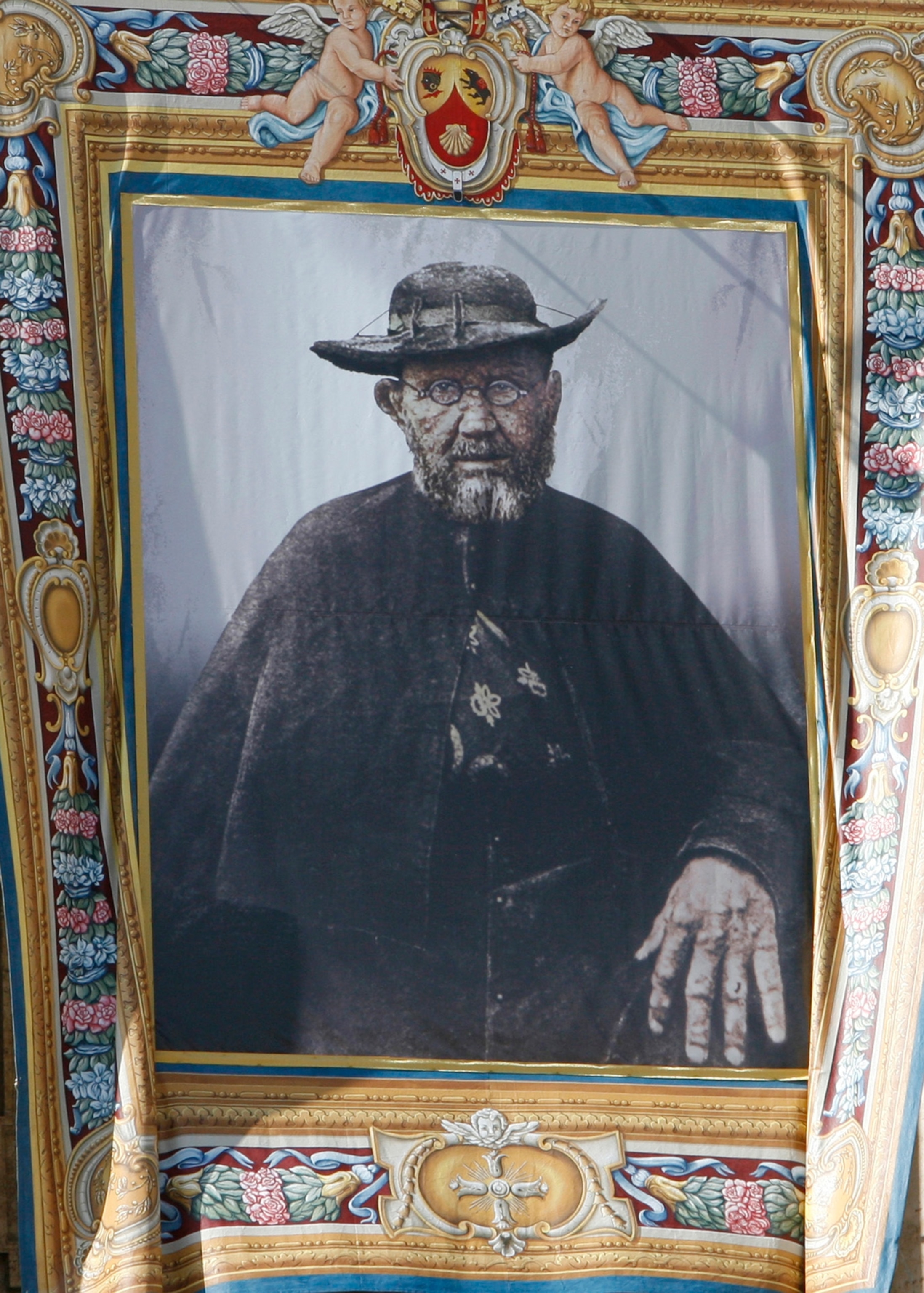 A tapestry depicting Father Damien