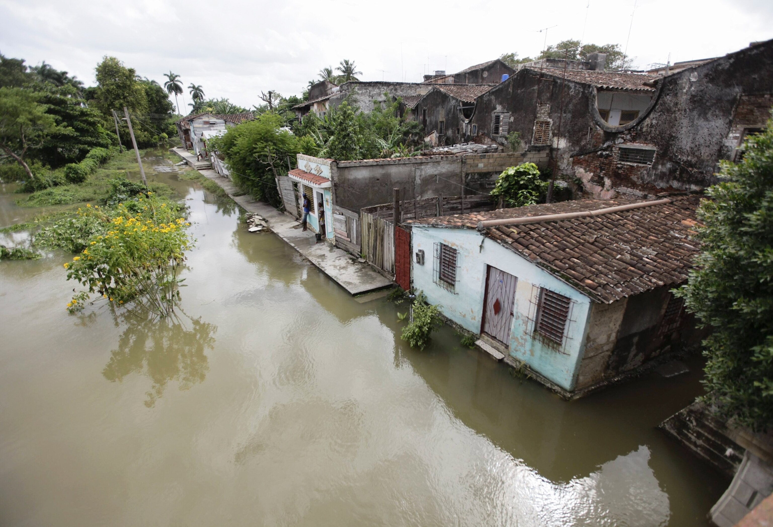 a flooded Cuban village