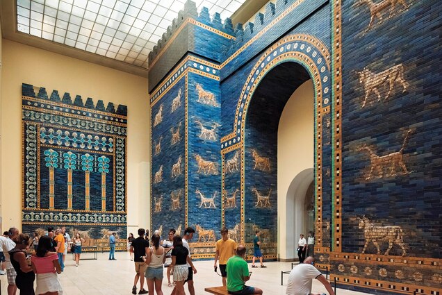 The Ishtar Gate stands restored at Berlin&rsquo;s Pergamon Museum.