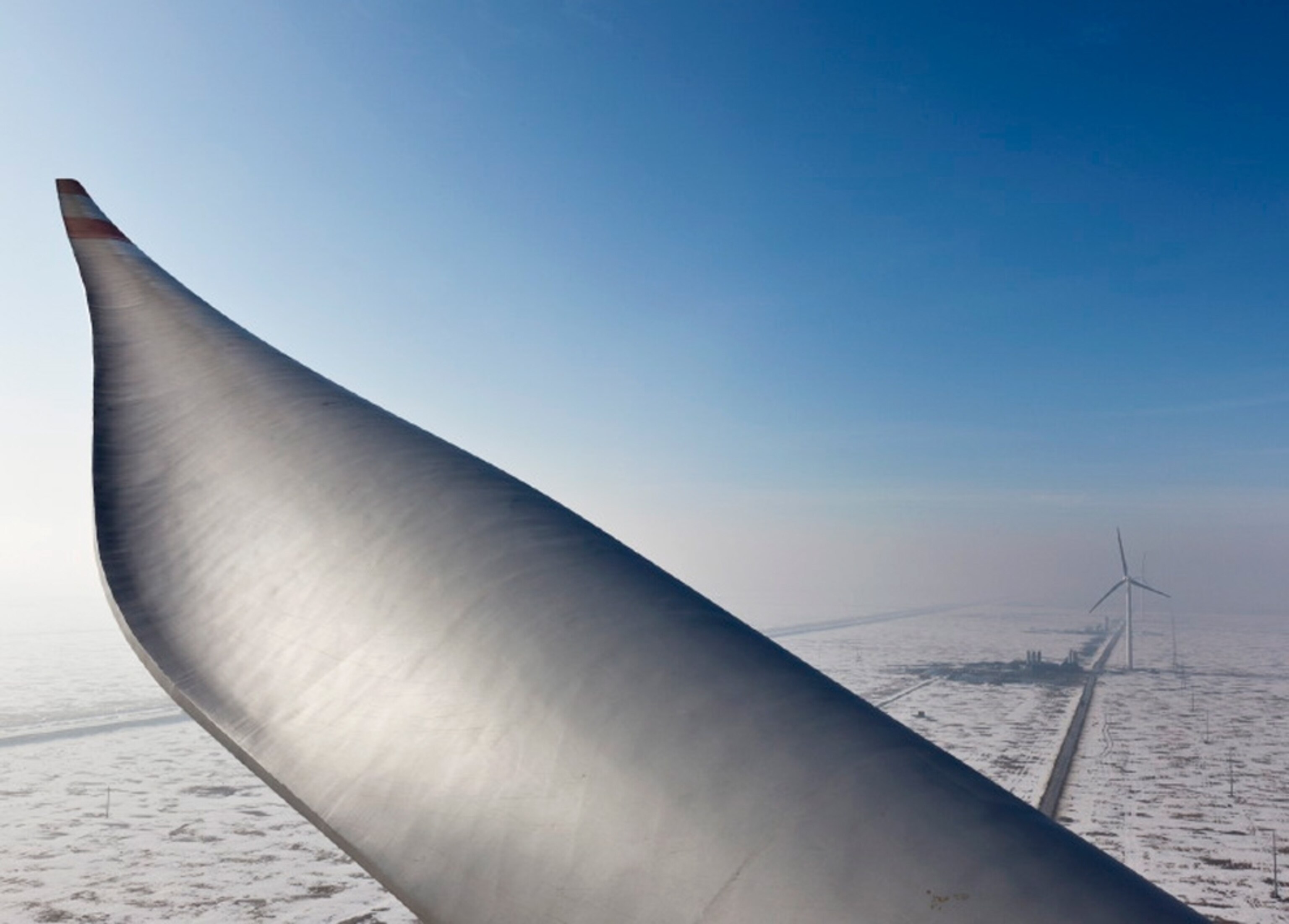 The view from atop a wind turbine in Jilin Province, China