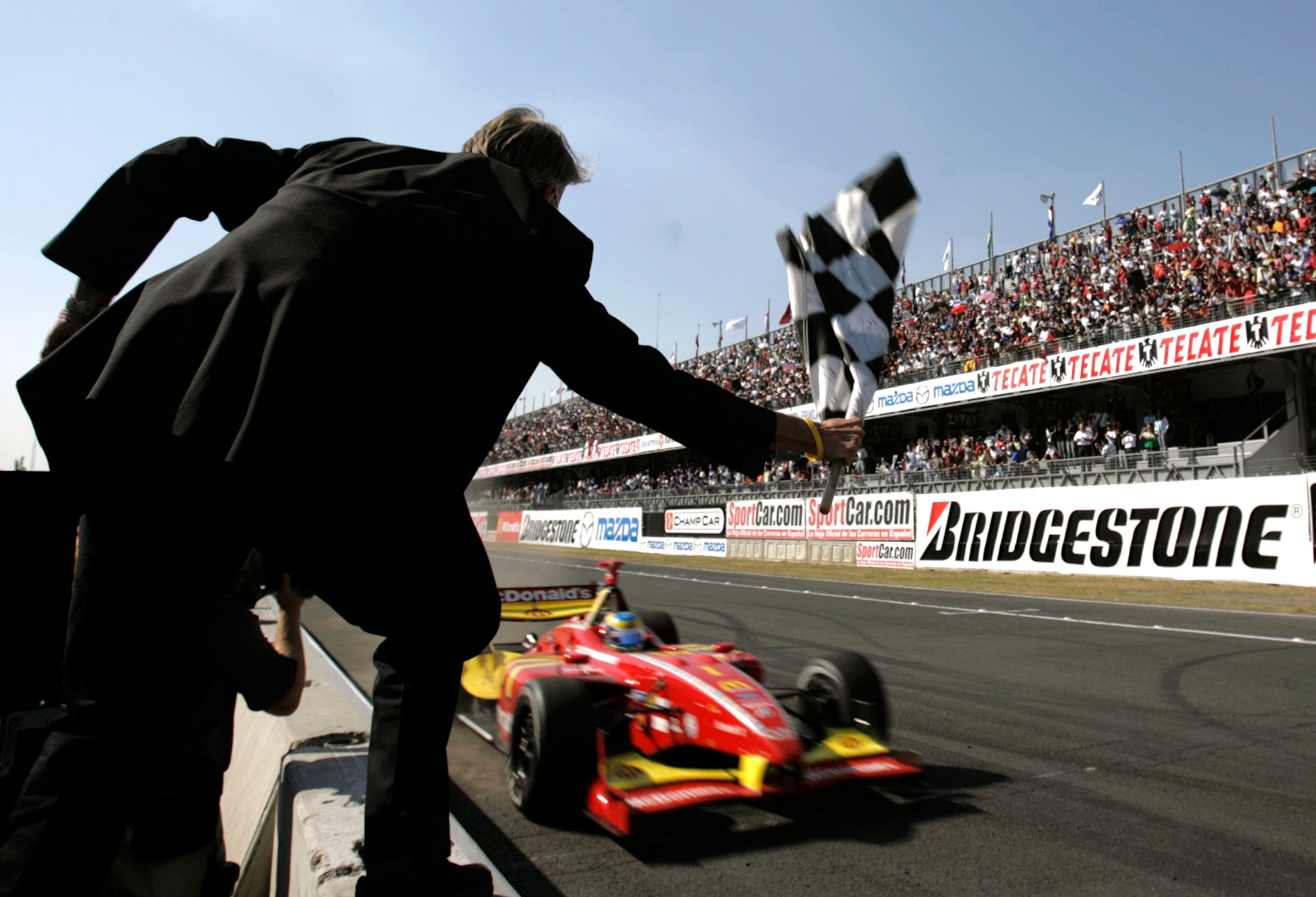 a racecar at the Hermanos Rodriguez racetrack, Mexico City