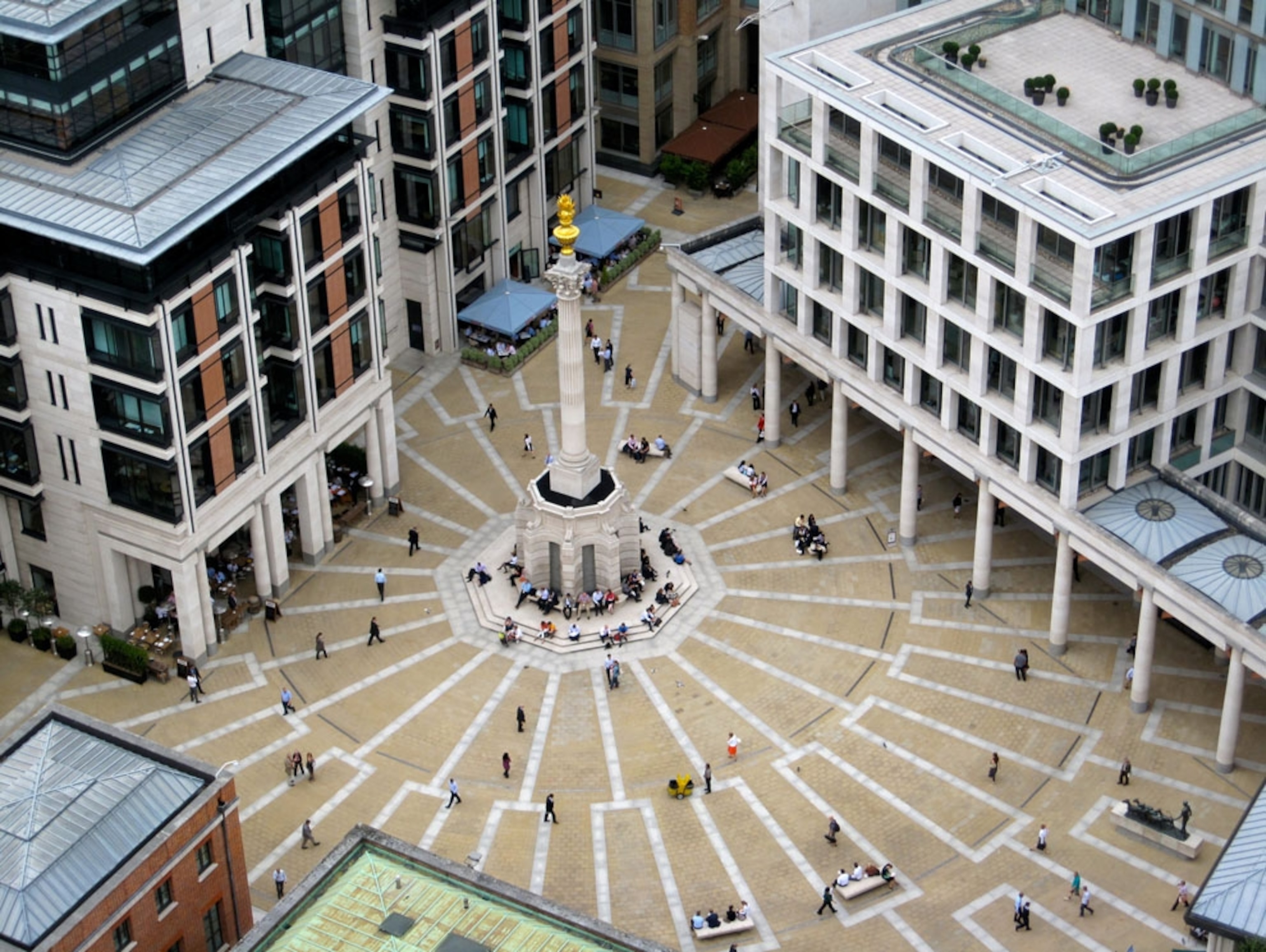 A courtyard seen from the top of St. Paul's Cathedral, London