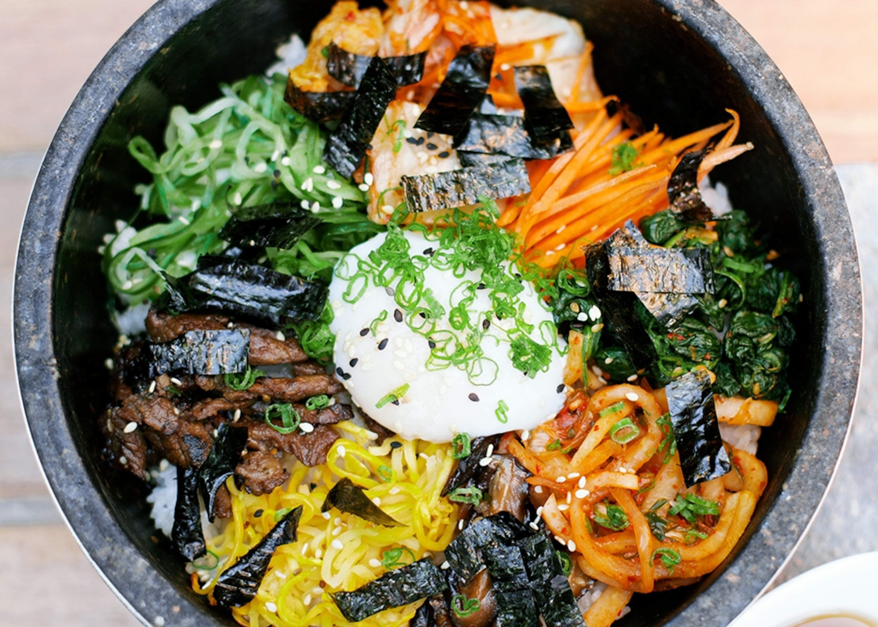 a bibimbap bowl from Departure Restaurant, Portland
