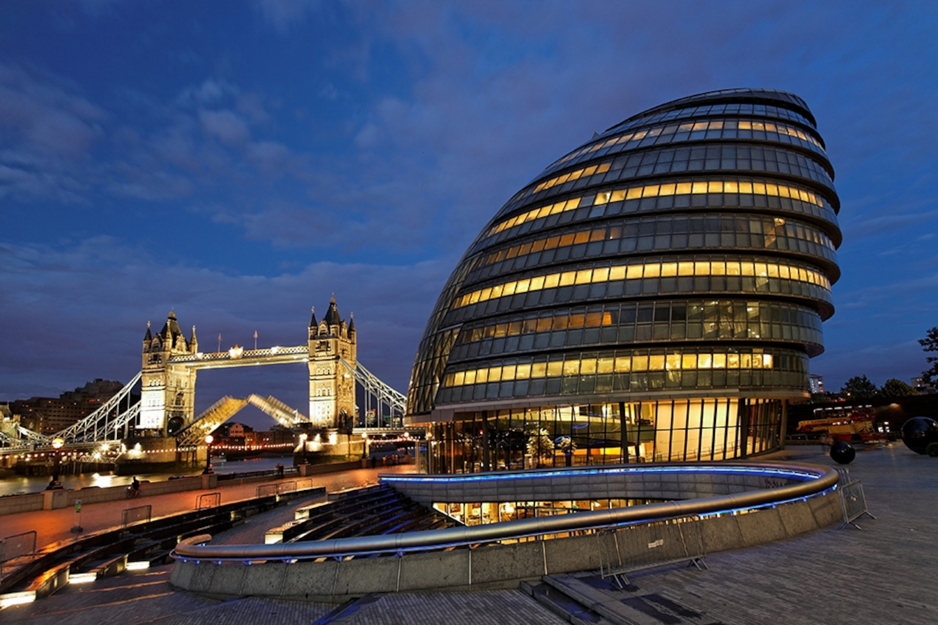 Tower Bridge and City Hall in London