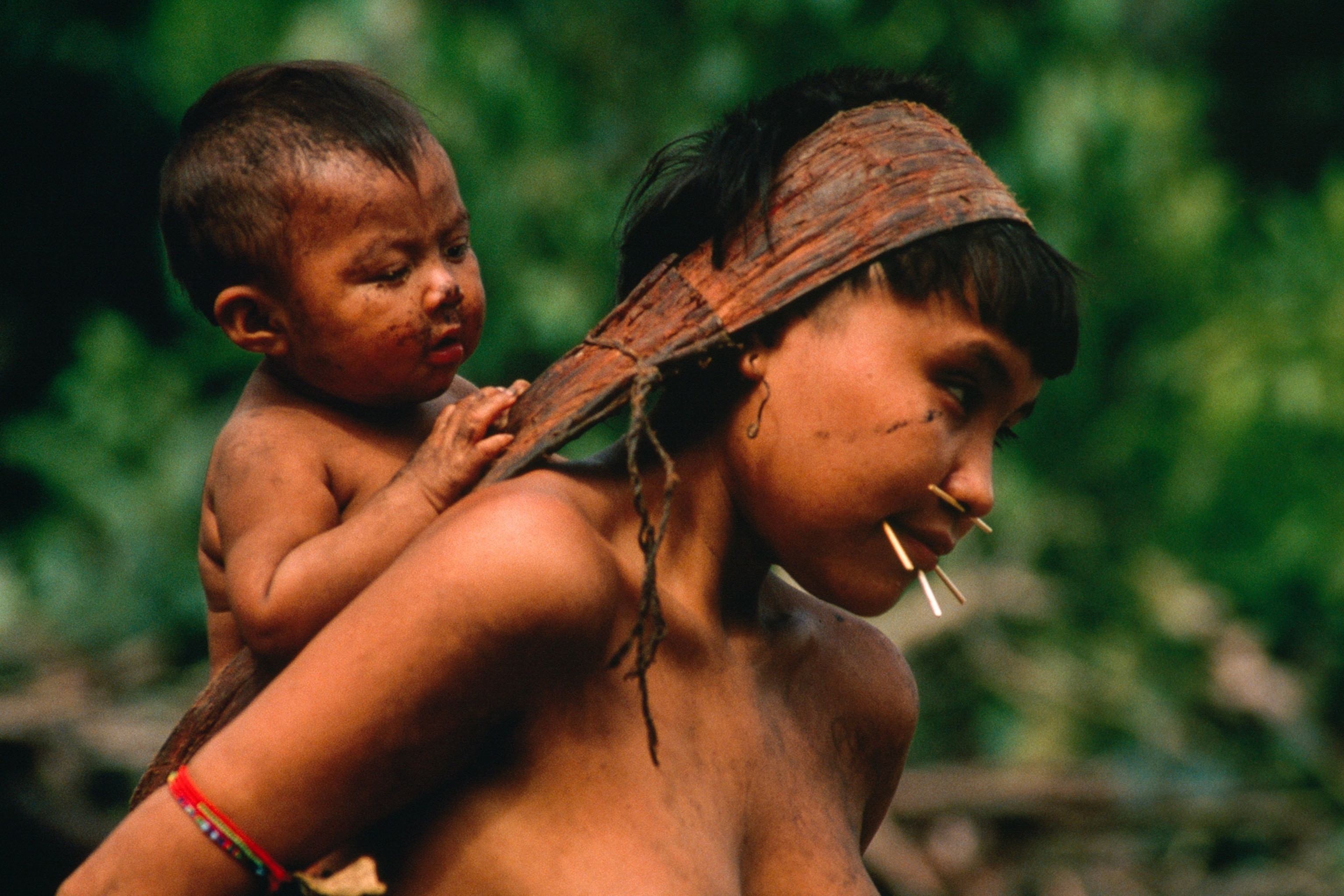 a woman and a child