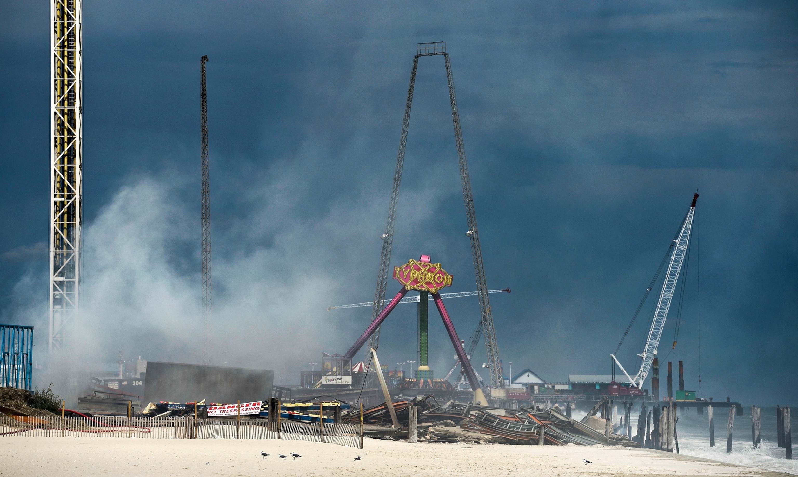 the boardwalk fire in Seaside Heights, NJ on September 13, 2013.
