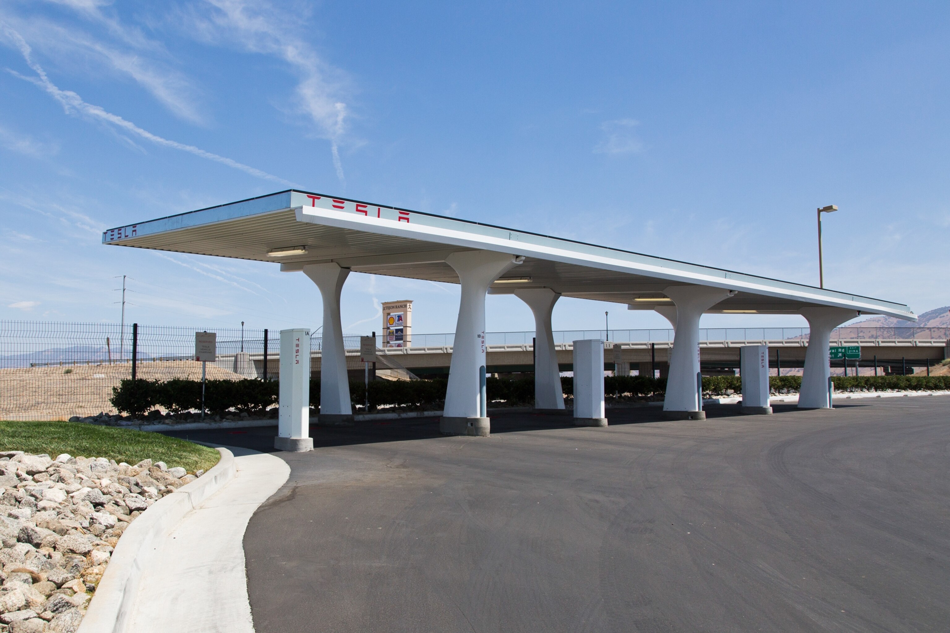 the Tesla Supercharger Recharging Station.