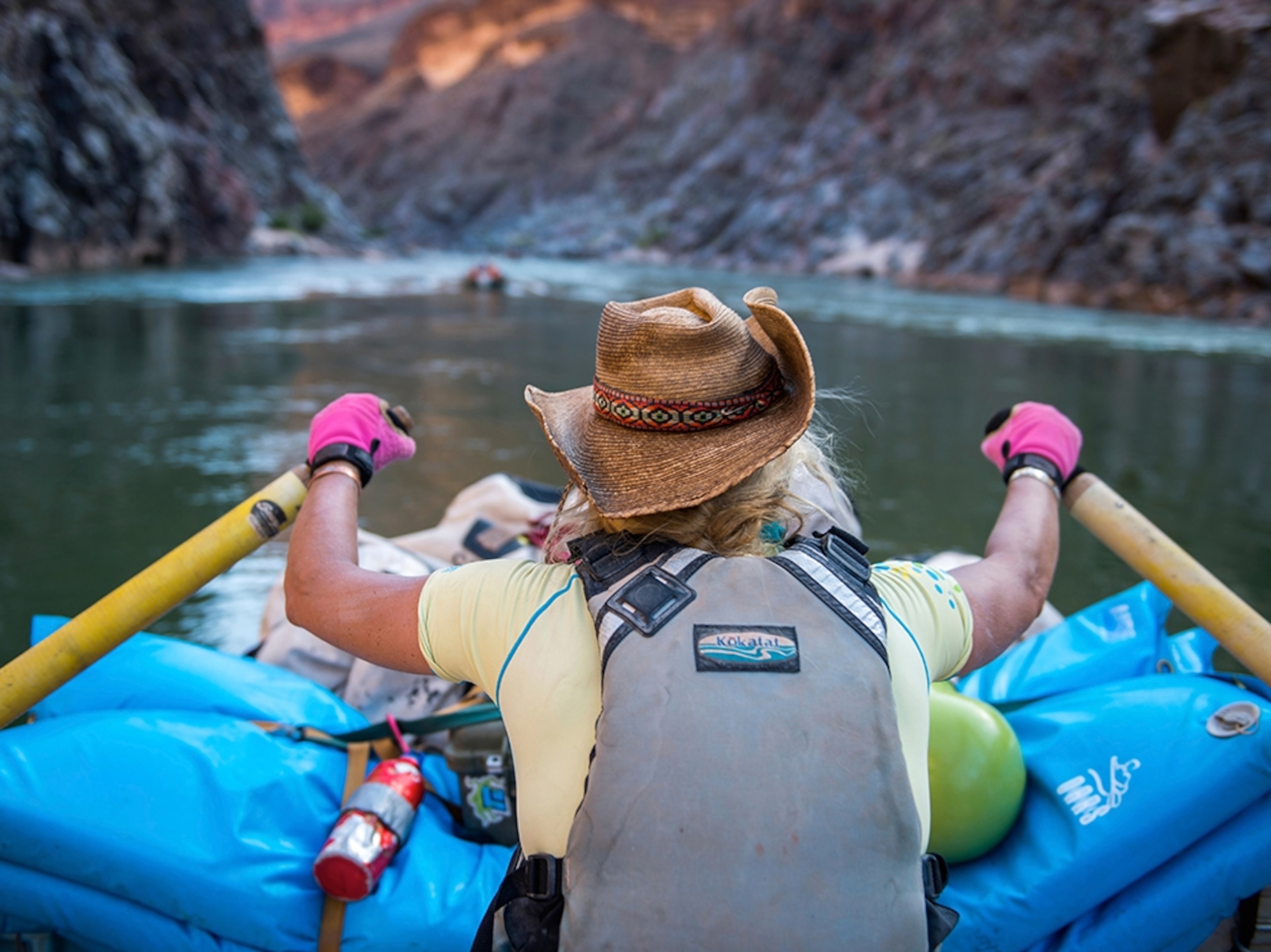 woman rowing through the Grand Canyon