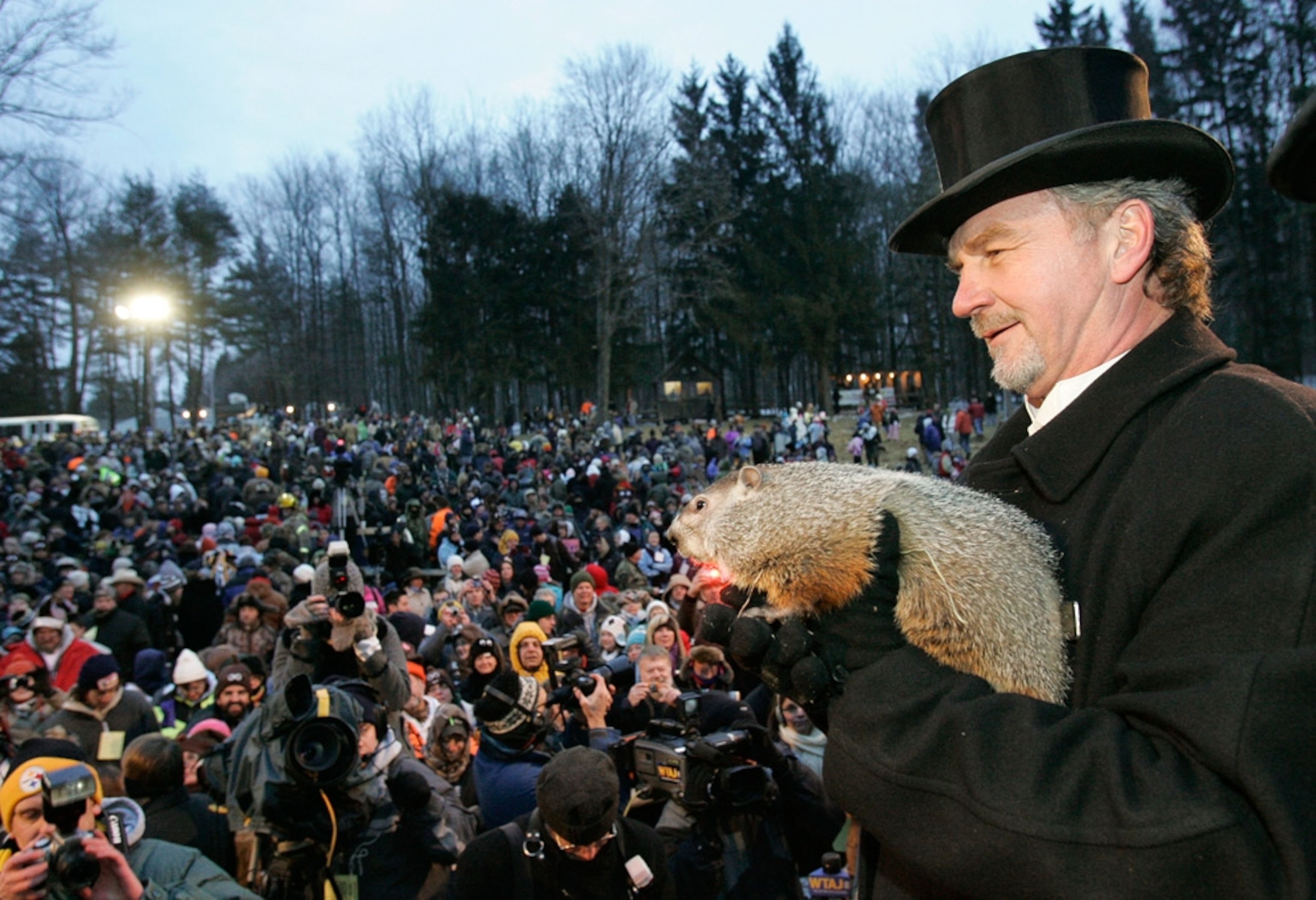 Groundhog Day 2010 picture of Punxsutawney Phil after he predicted more winter weather.