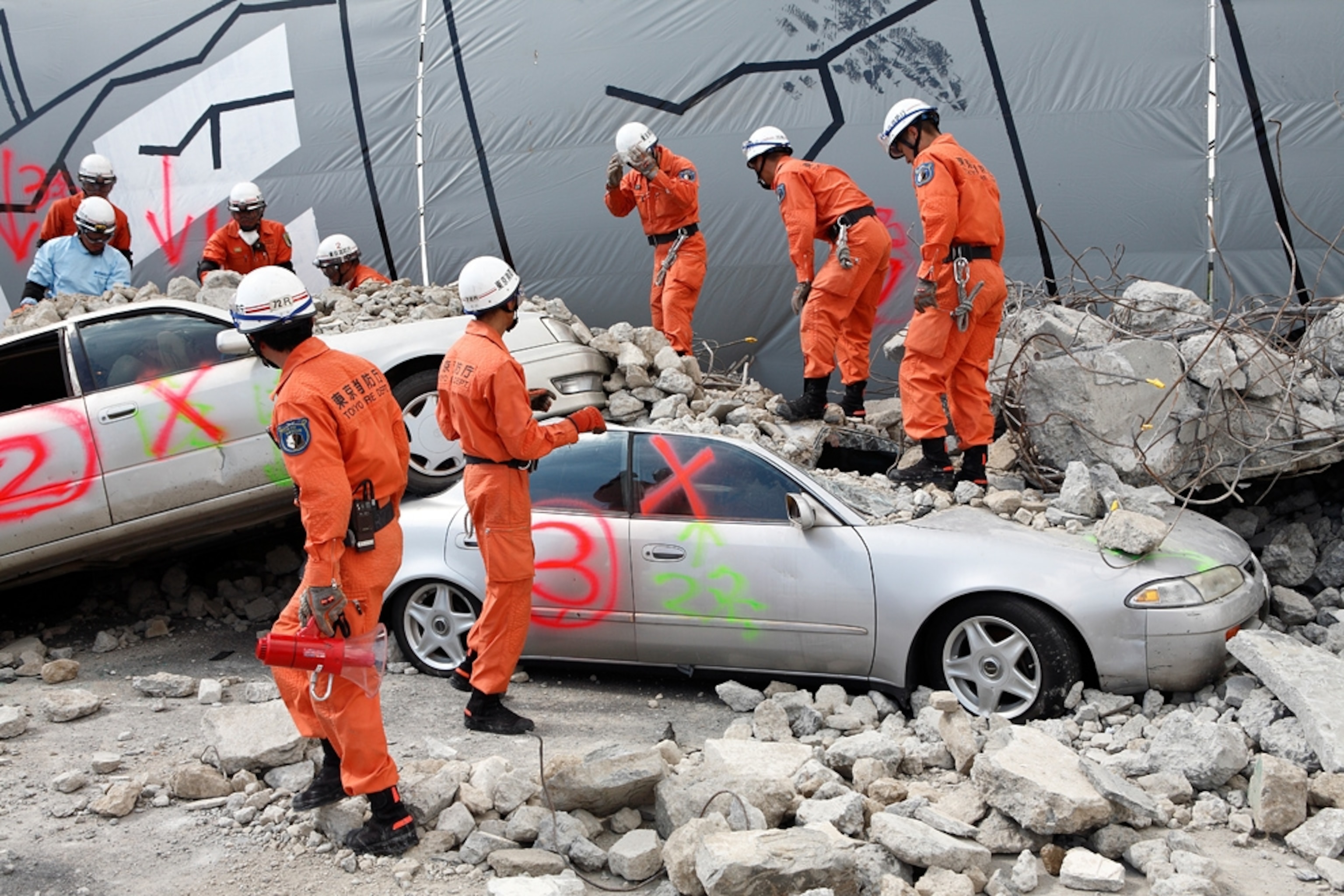 An earthquake drill.