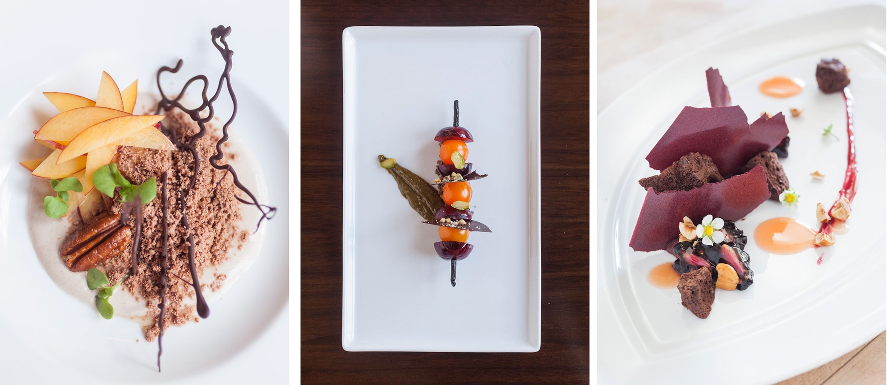 desserts made using chocolate, nuts and fruit