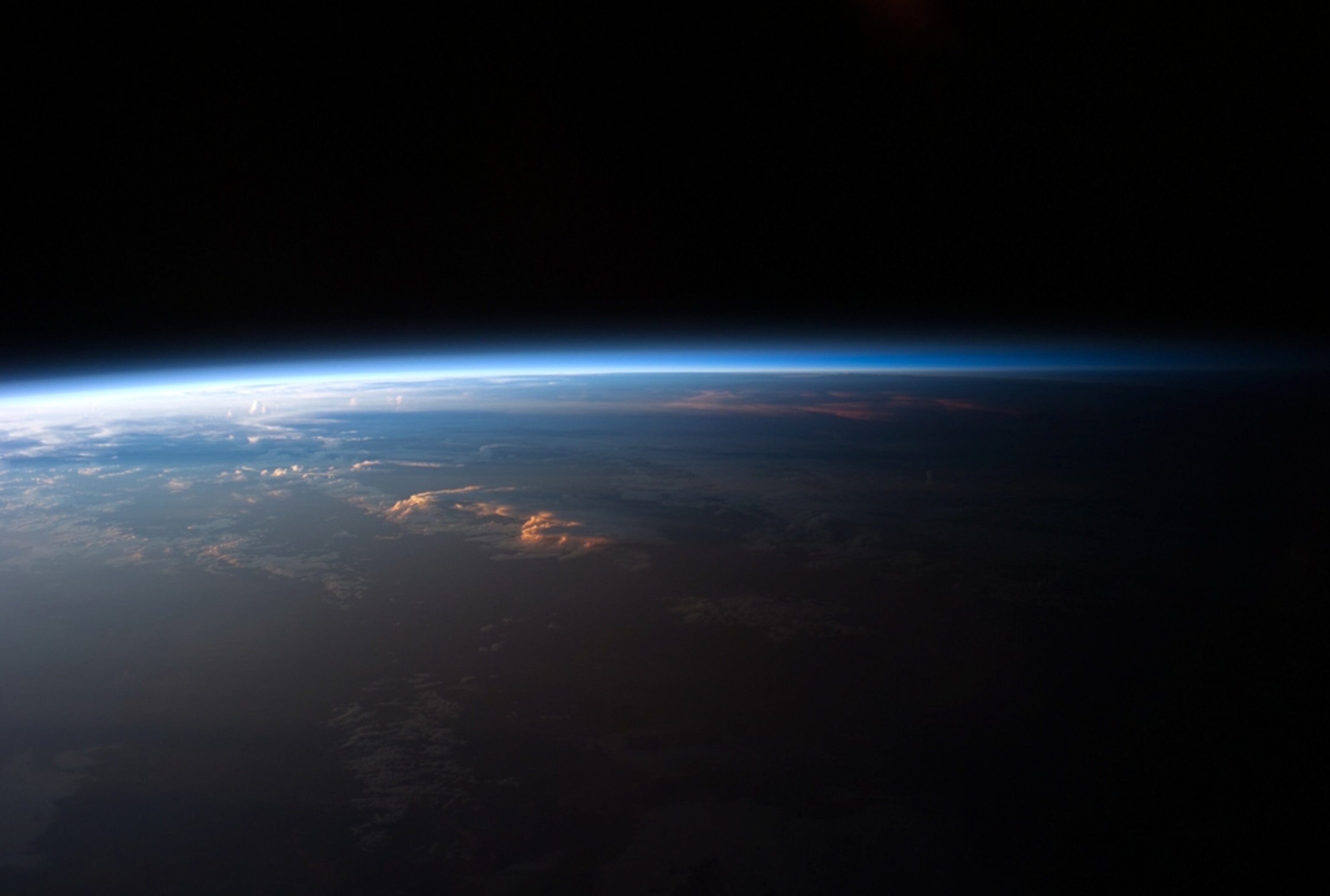 sunset over South America as seen from the International Space Station