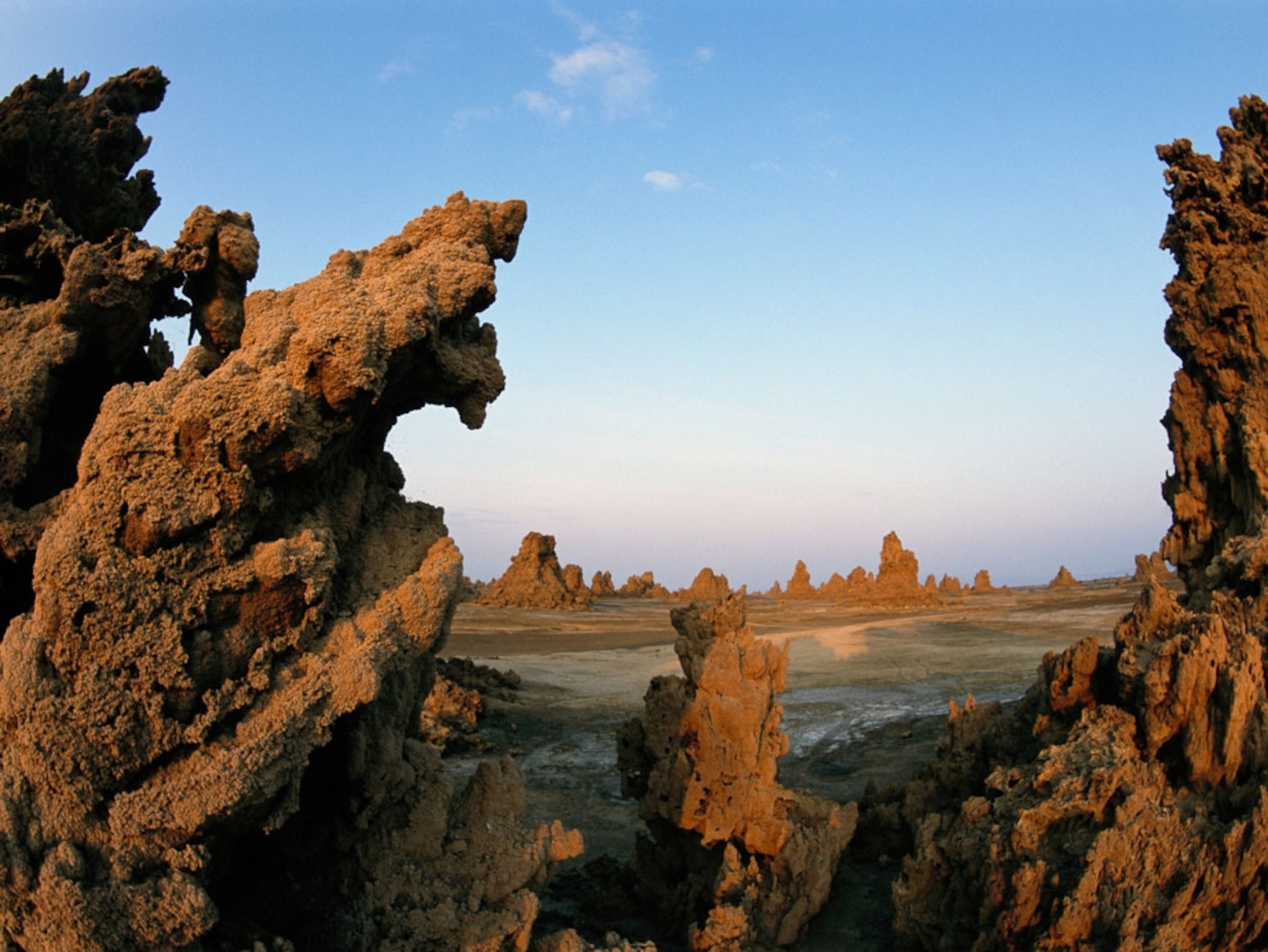 Travertine chimneys in Djibouti