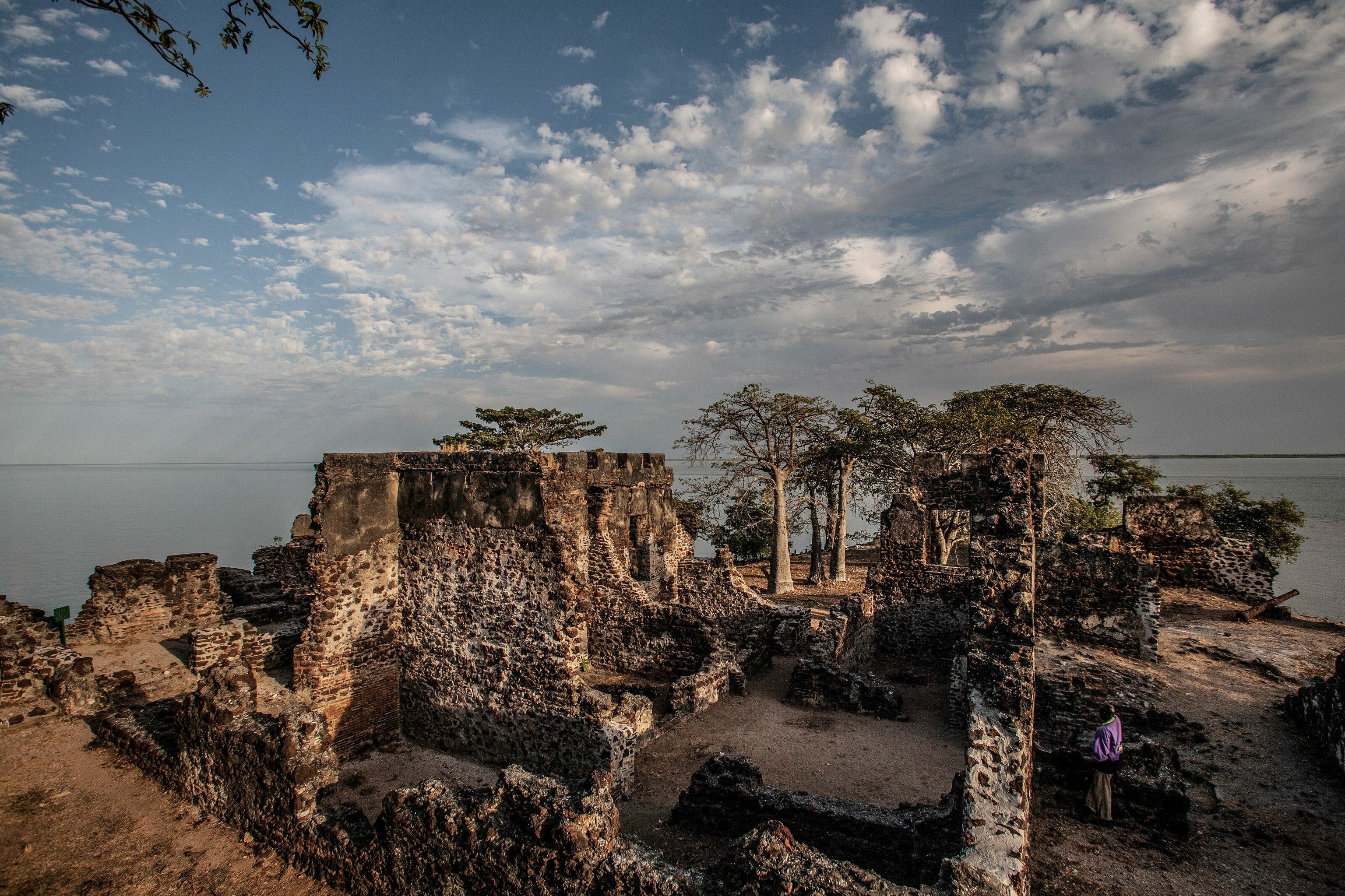 The ruins of a former fort and slave station on Kunta Kinteh Island, formally known as James Island, situated in the Gambia River. It’s now a UNESCO World Heritage Site. The island was renamed after Kunta Kinteh, a fictional Gambian slave who features in US author Alex Haley's novel, Roots: The Saga of an American Family.