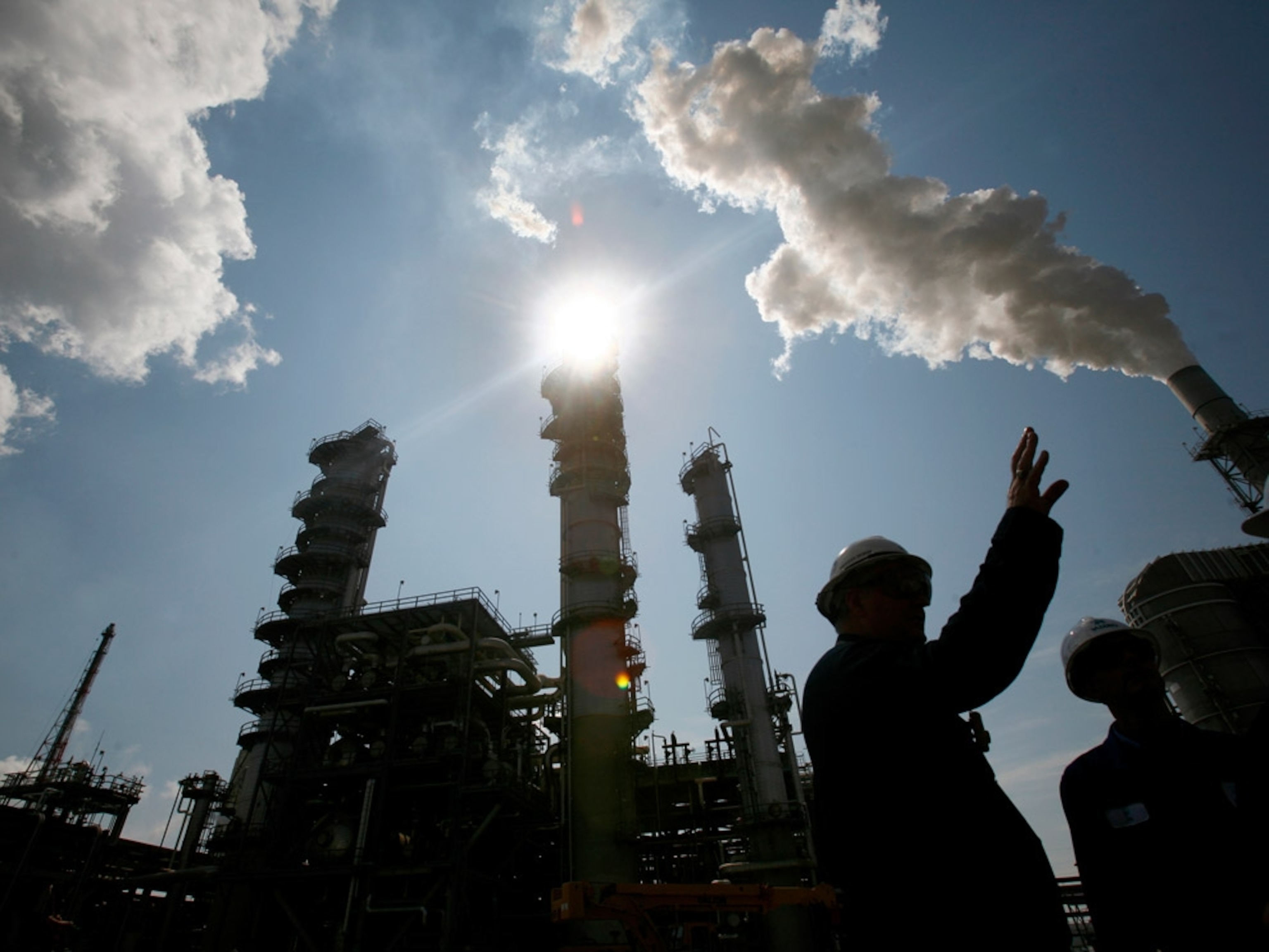 Valero-St-Charles-Oil-Refinery.jpg James Prokupek (L), an engineering department process design manager for the Valero St. Charles Oil Refiner, is seen in silhouette during a tour of the refinery in Norco, Louisiana, August 15, 2008. The high-conversion facility located adjacent to the Mississippi River has the ability to process heavy and sour crude oils into a high percentage of light products including gasoline, distillates and other light products, according to the company.