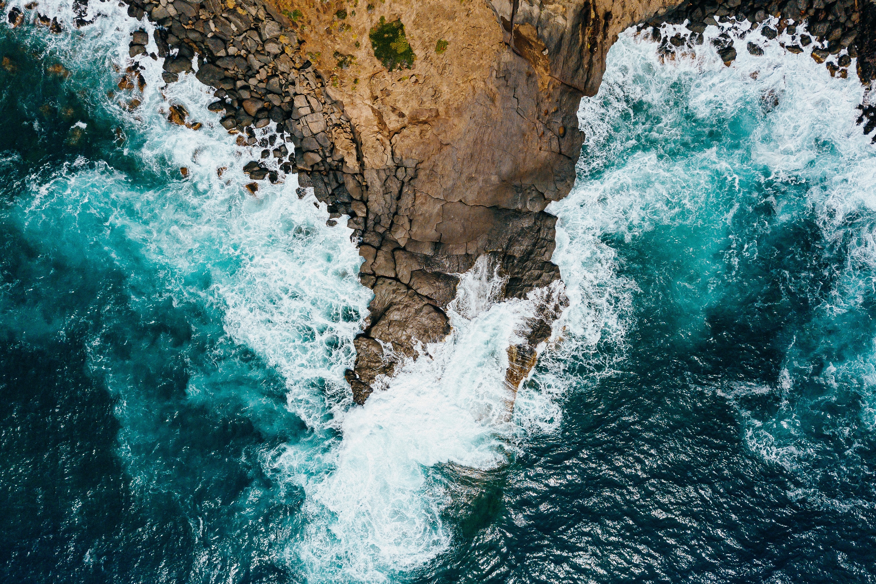 Waves crashing against the shore