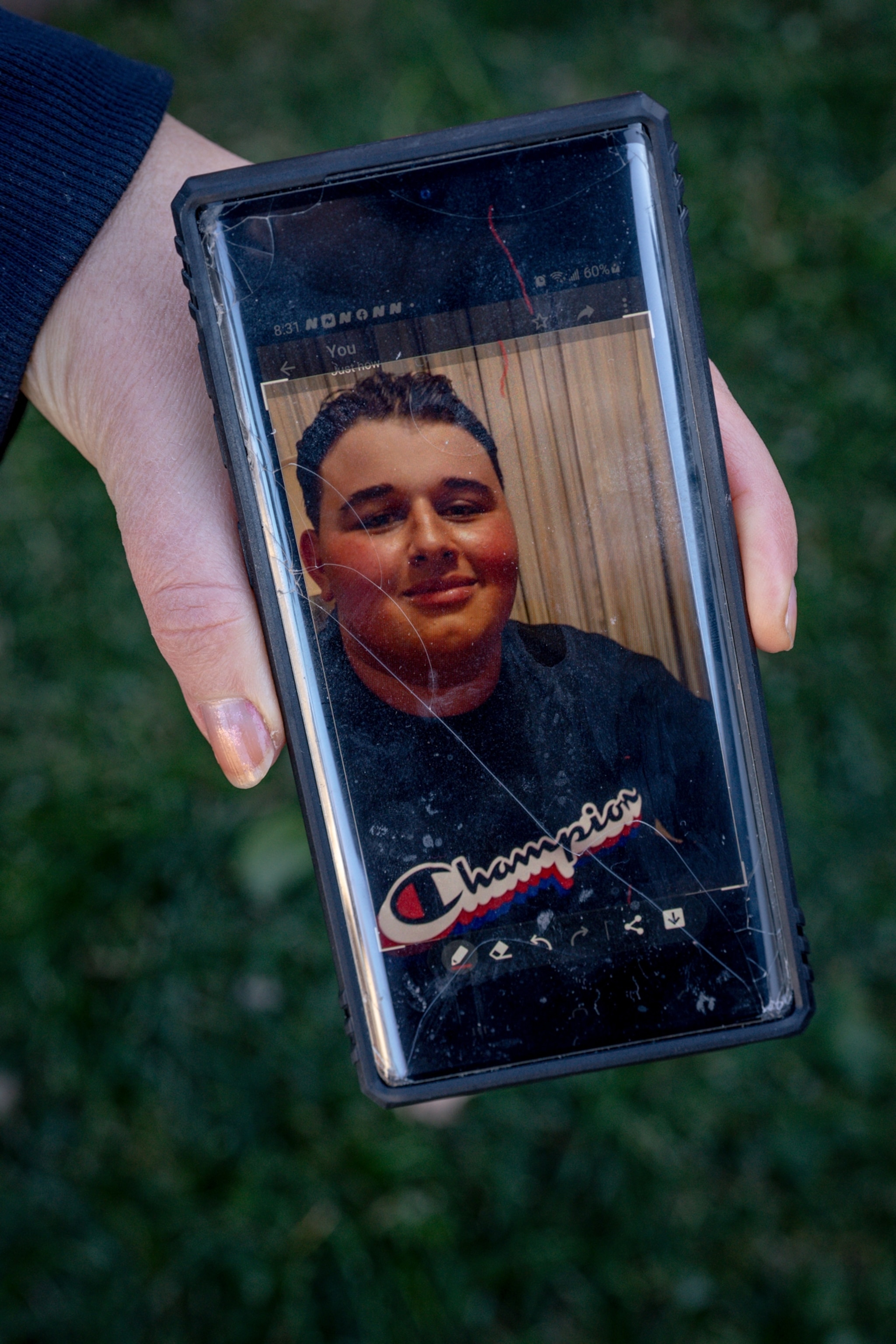 a picture of a man on someones phone