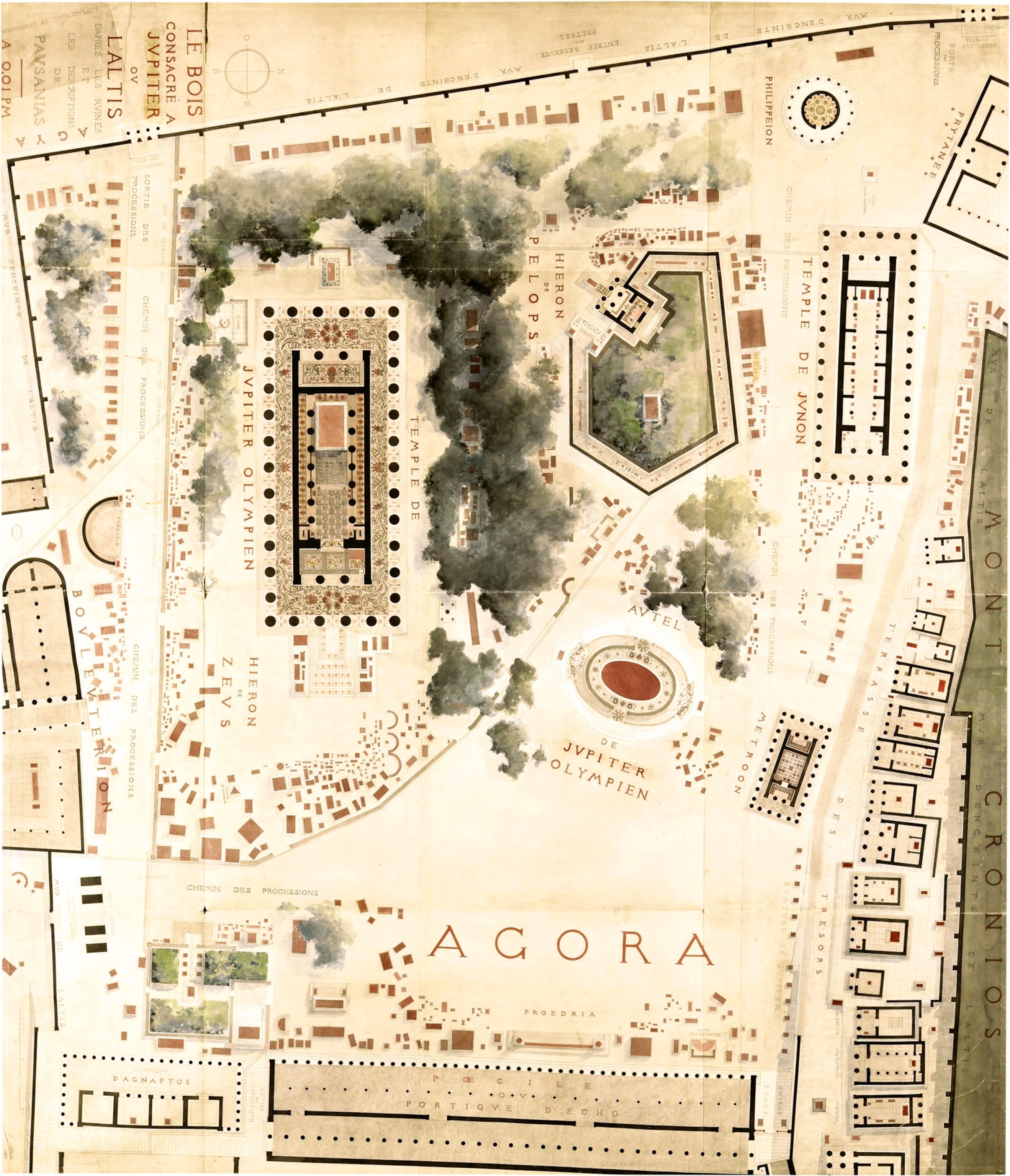 a map of the sanctuary at Olympia