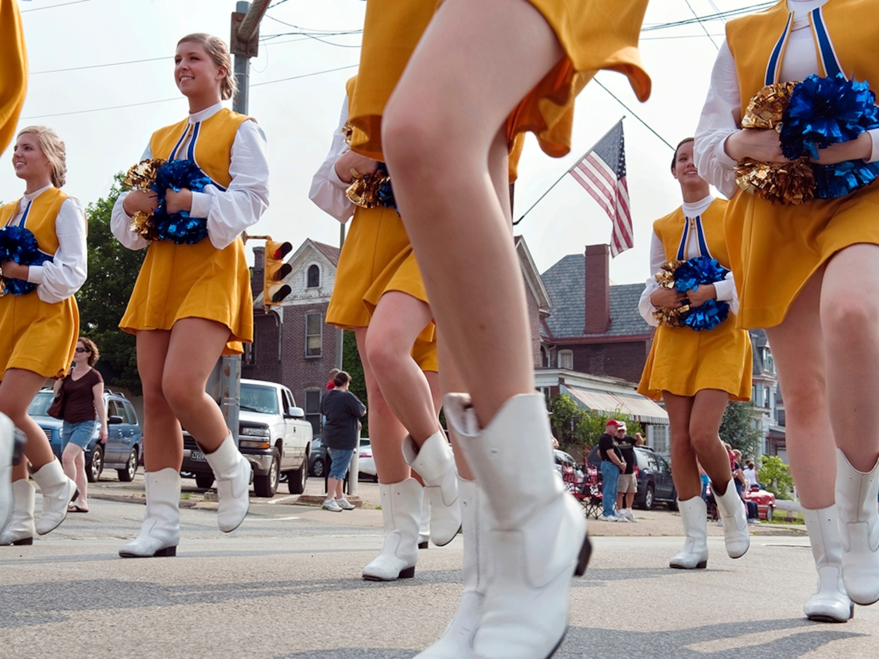The Canon McMillan High School marching band performs during the 2010 Memorial Day parade in Canonsburg, Pennsylvania.