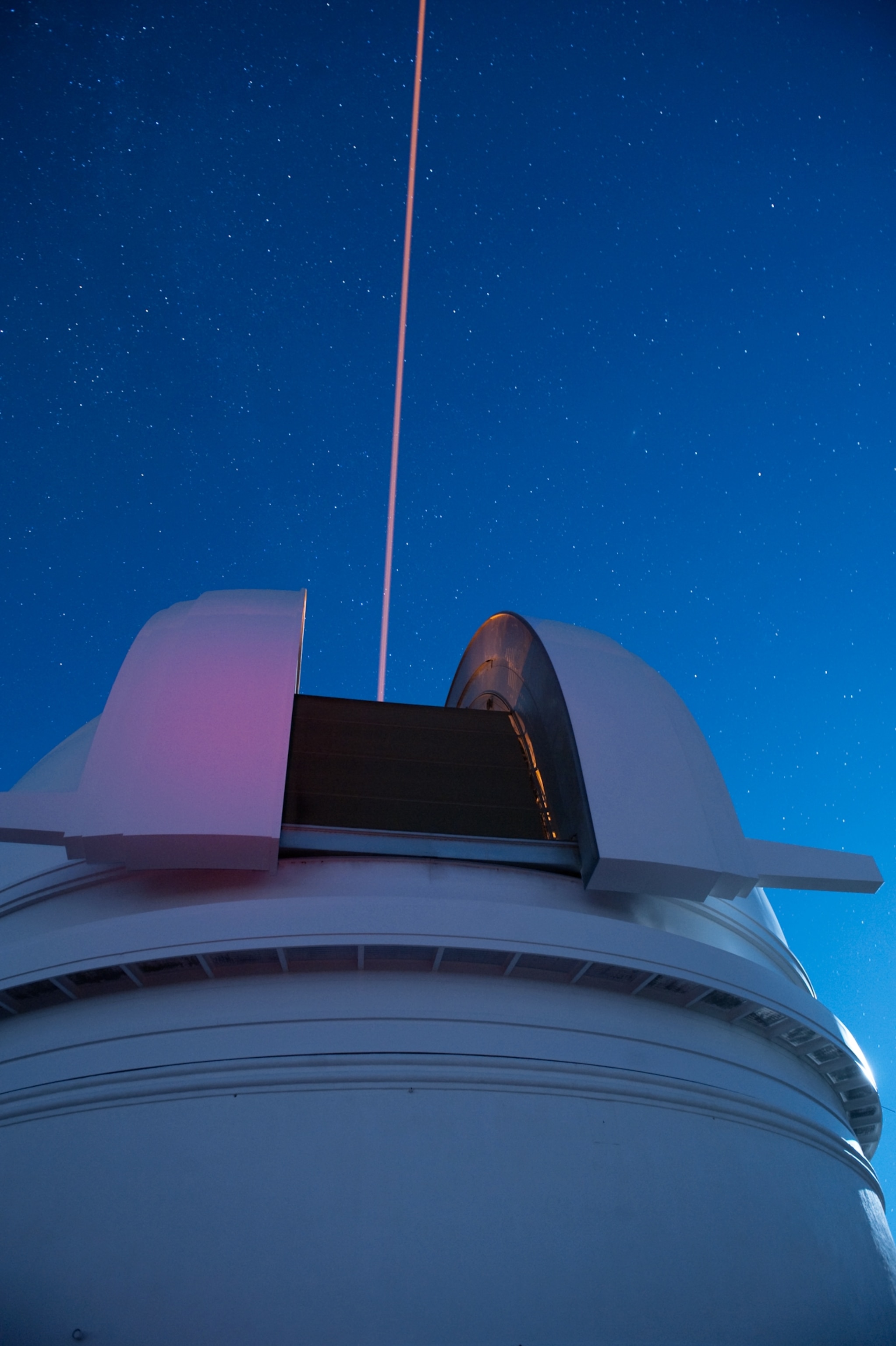 a laser beam fired from the Hale Telescope