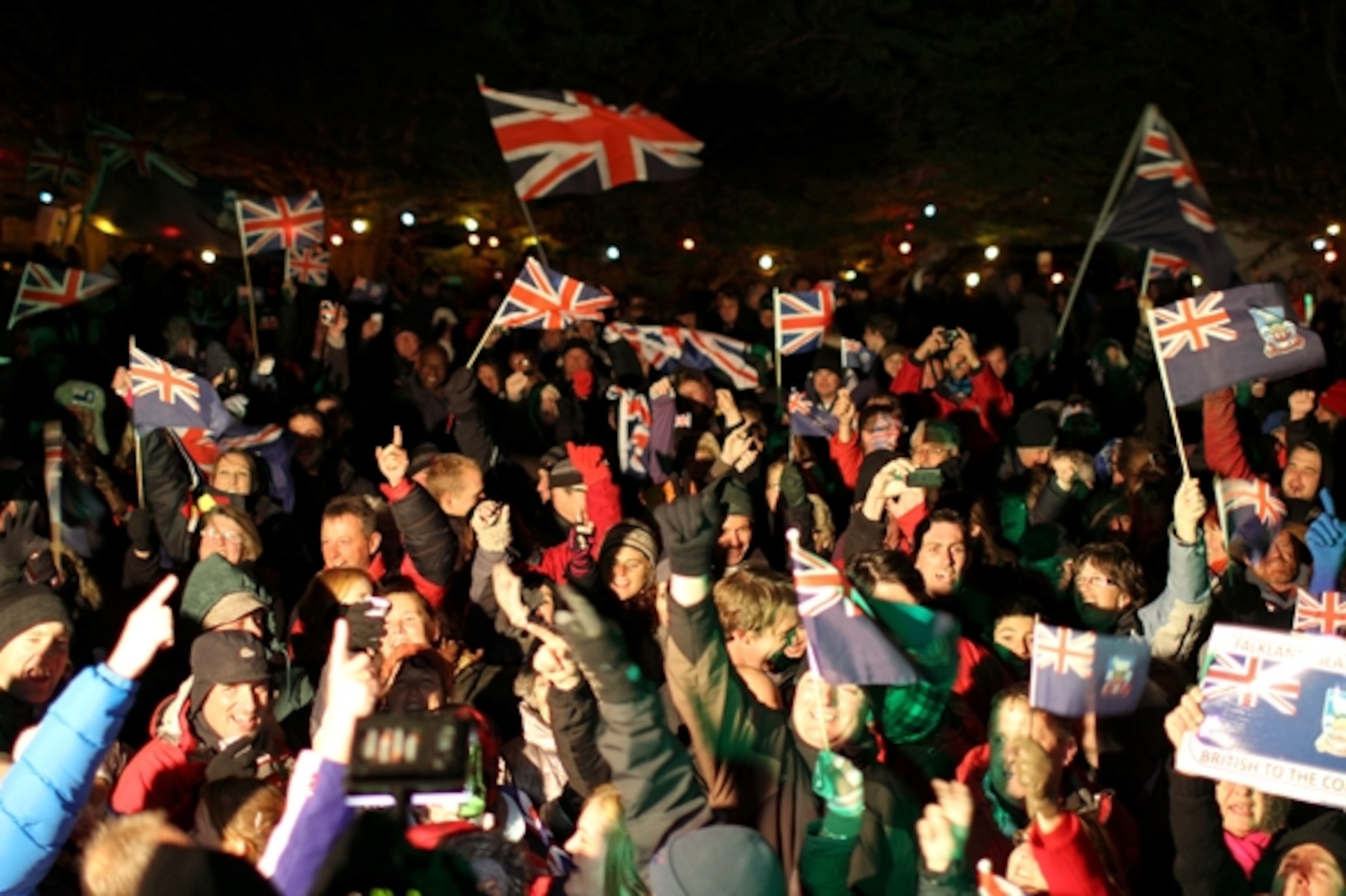 The jubilant crowds after the referendum results were announced. (Photograph by Jamie Gallant)