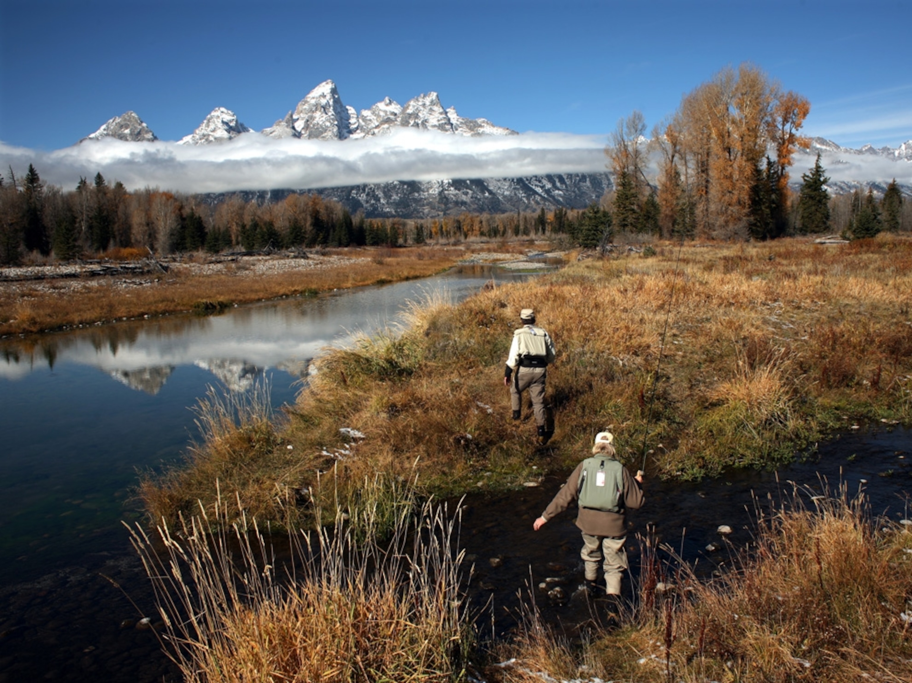 fishermen in Grand Teton National Park
