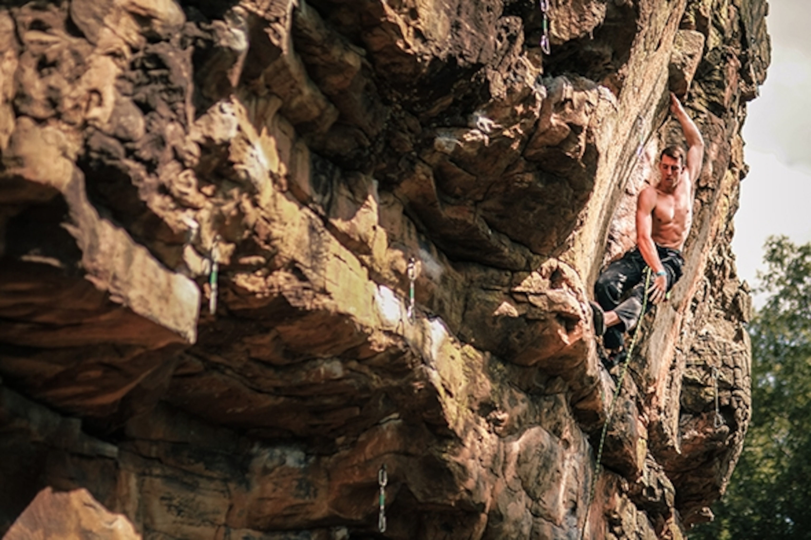 A climber competing at the 24 hours of Horseshoe Hell; Photograph by Josh Beecher