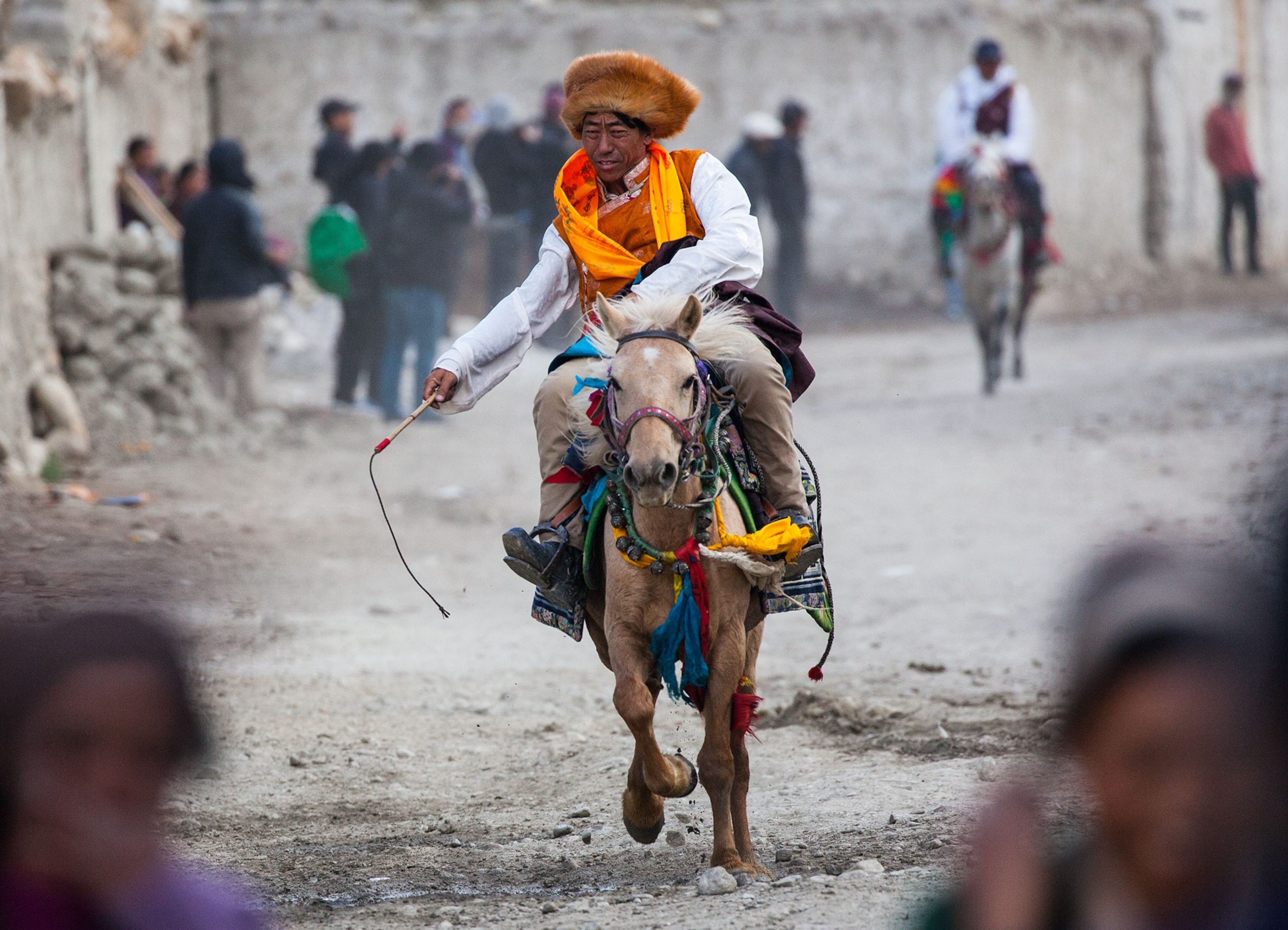 a rider in the Yartung horse racing festival in Lo Manthang, Mustang, Nepal