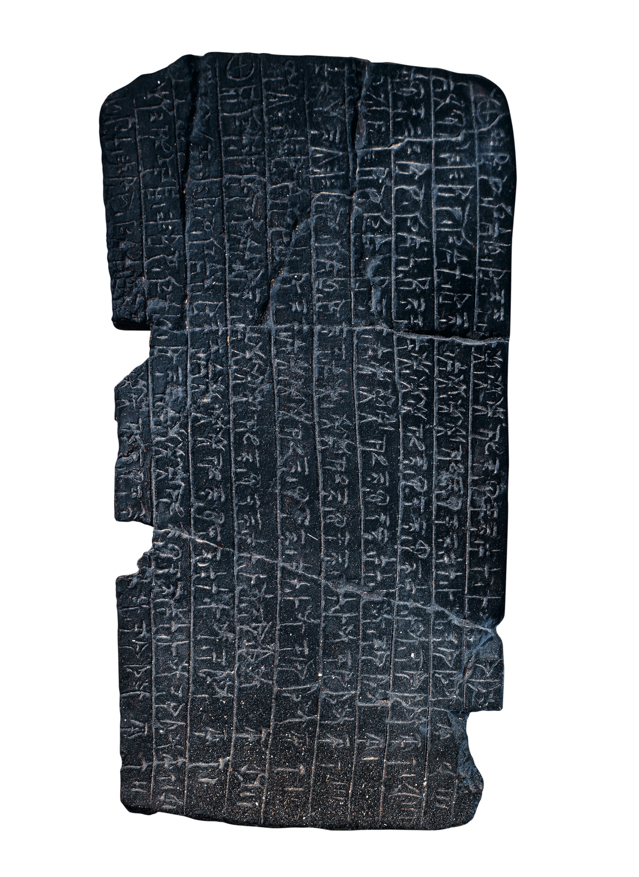 Tablet with text in Linear B script.