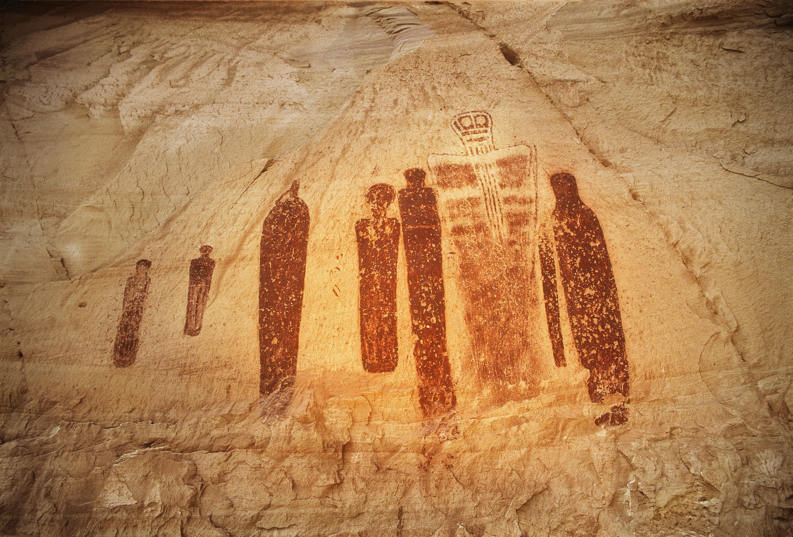 pictographs in Horseshoe Canyon in Canyonlands National Park, Utah
