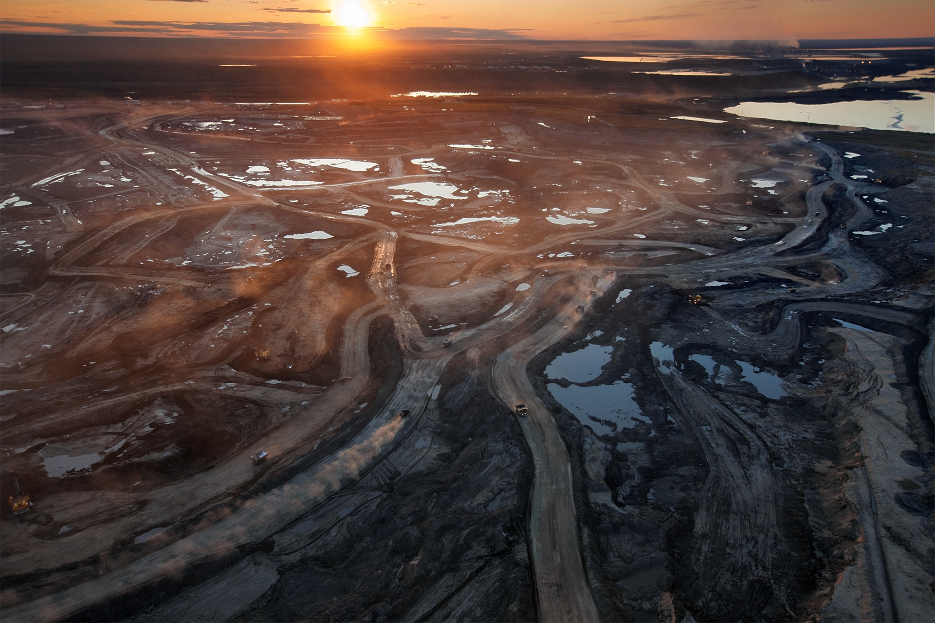 Aerial of Suncor Millenium Mine in Canada.