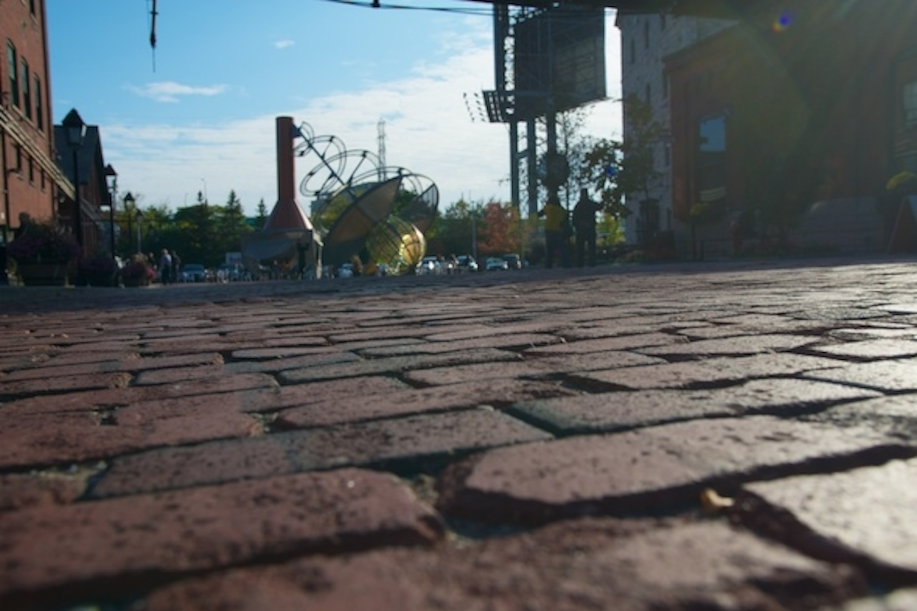 Dennis Oppenheim's "Still Dancing" sculpture  pays homage to the Distillery District's glory days (Photograph by Dan Westergren)