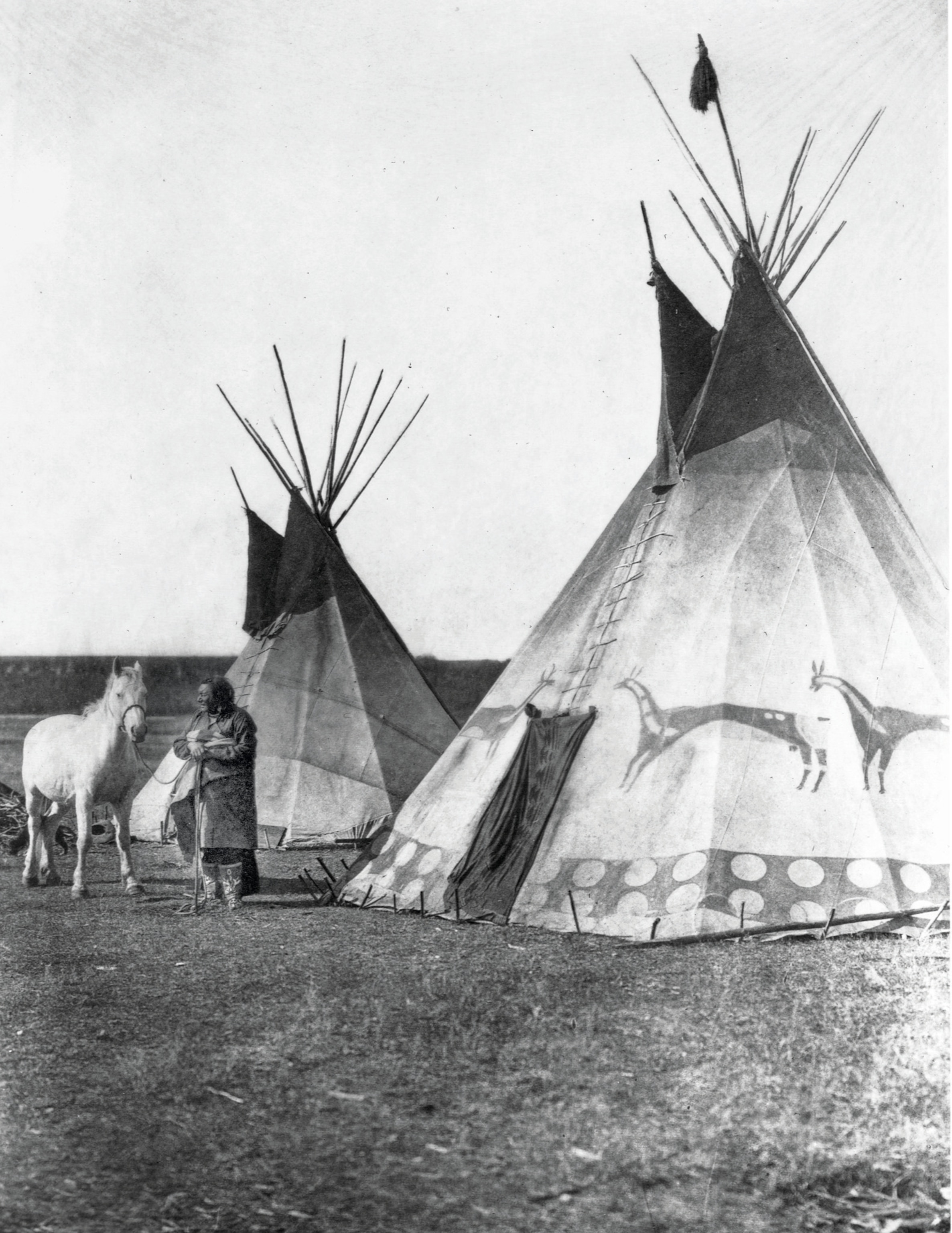 Blackfoot tepees are pictured.