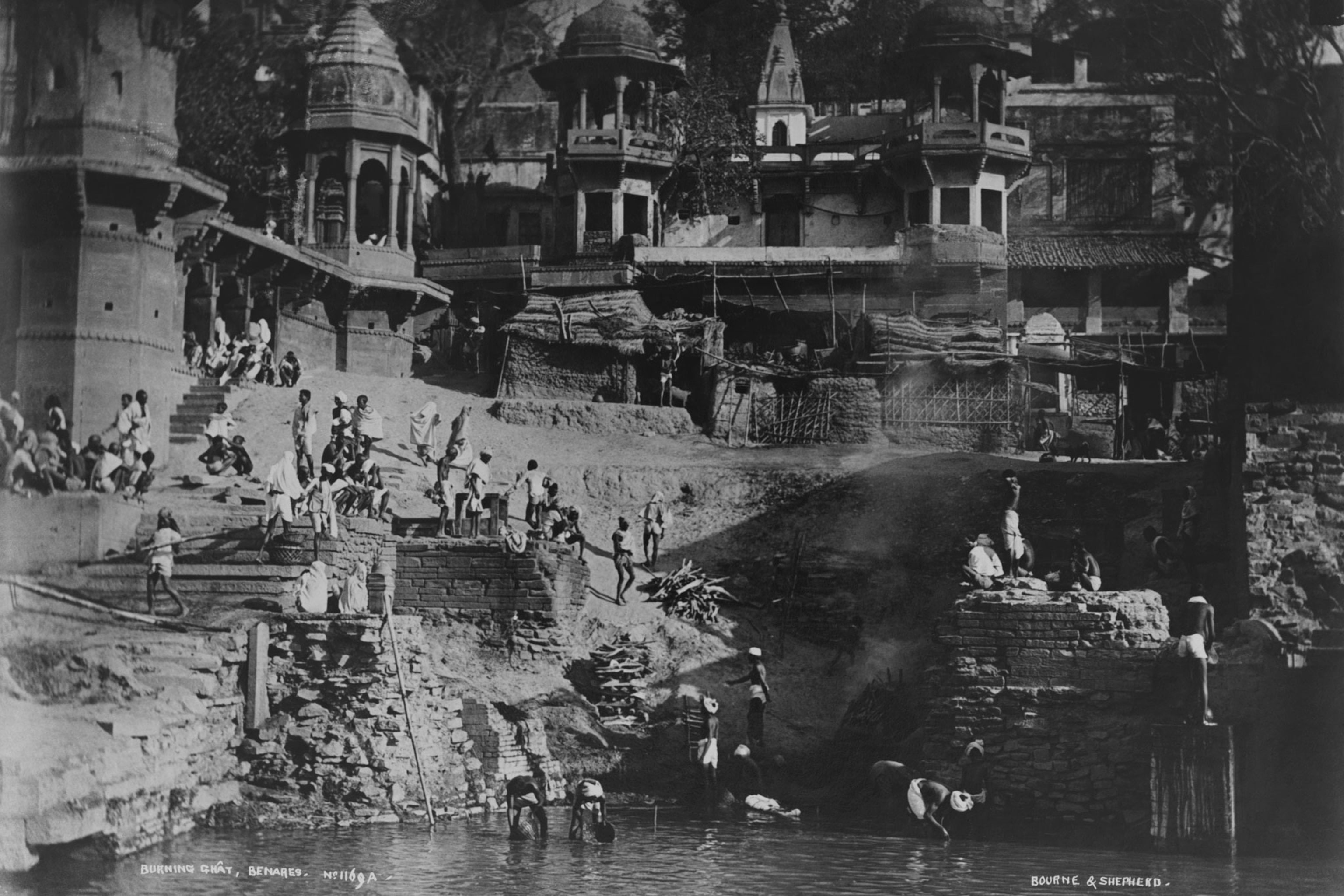 a burning ghat, considered a holy place in India