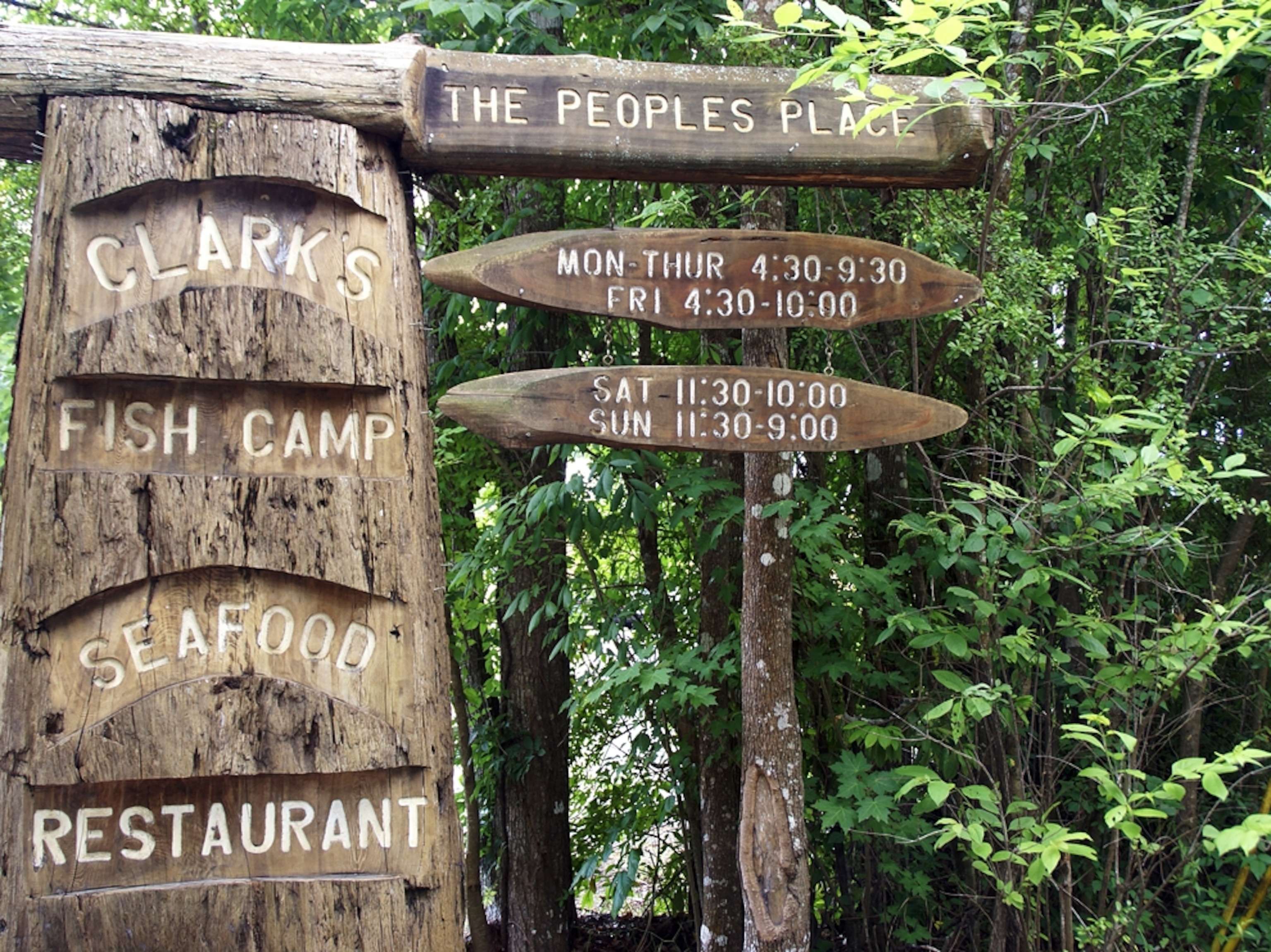 Fish camp sign