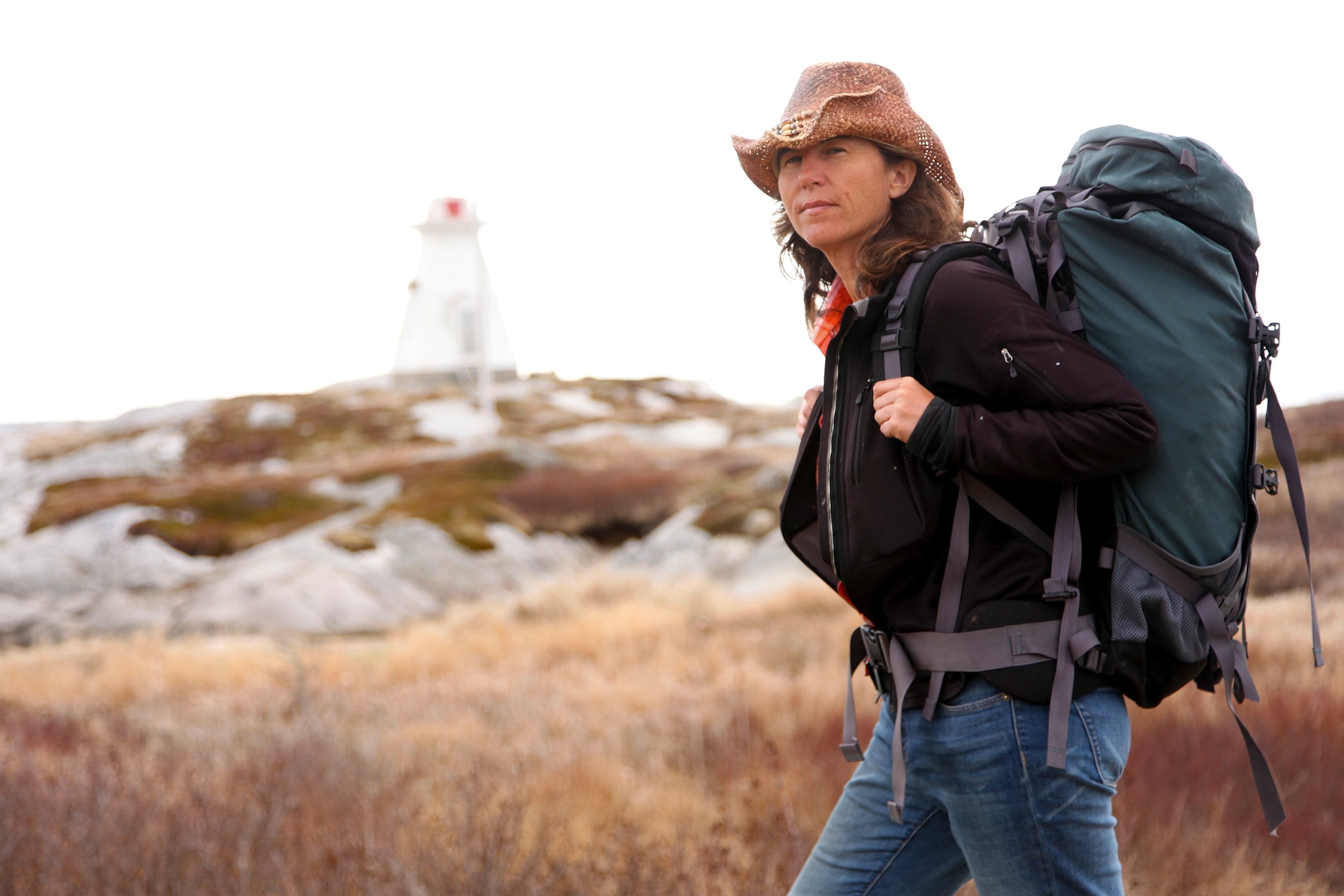 person on trail