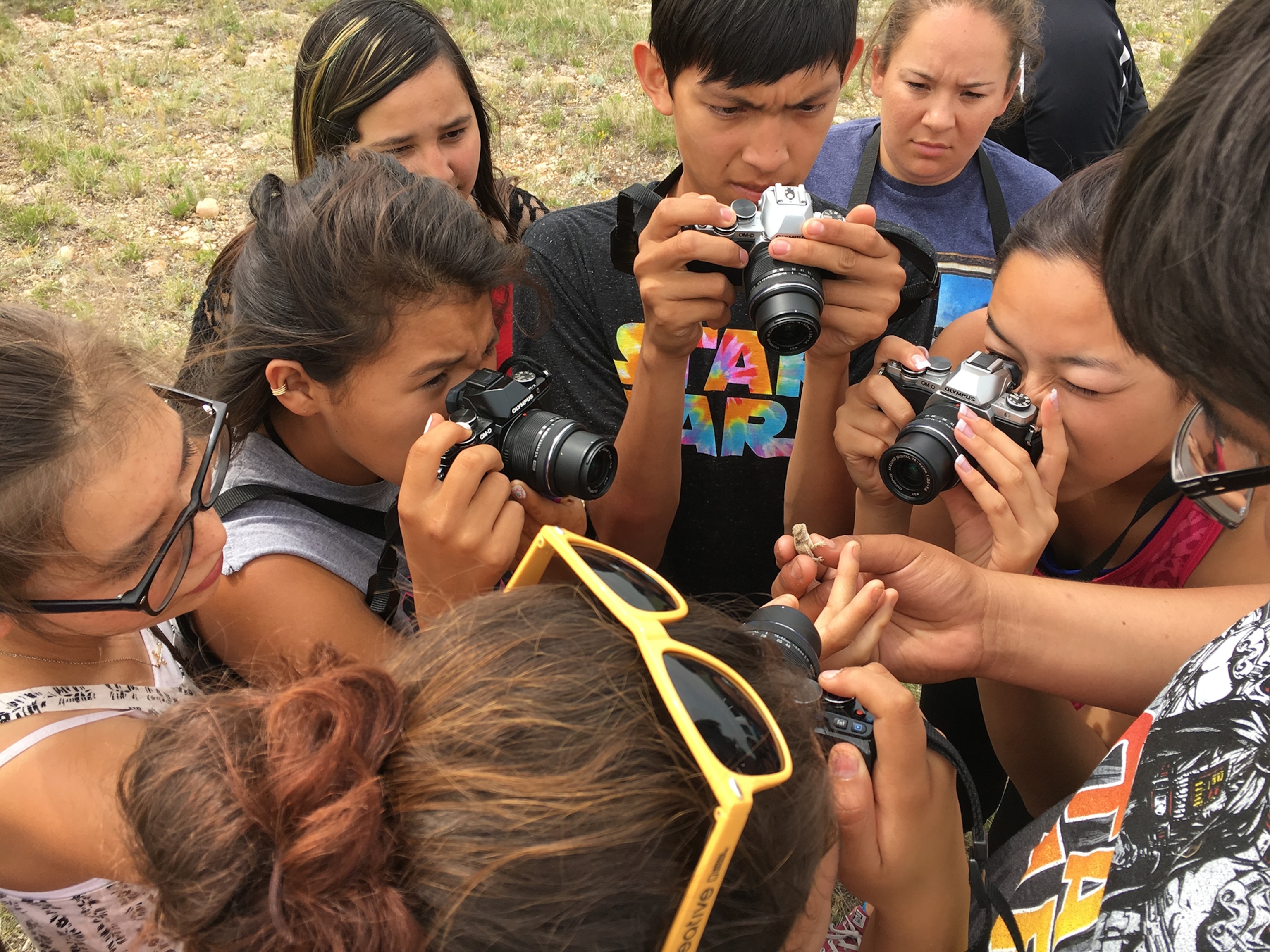 Photo Camp students on the Crow Reservation in Montana