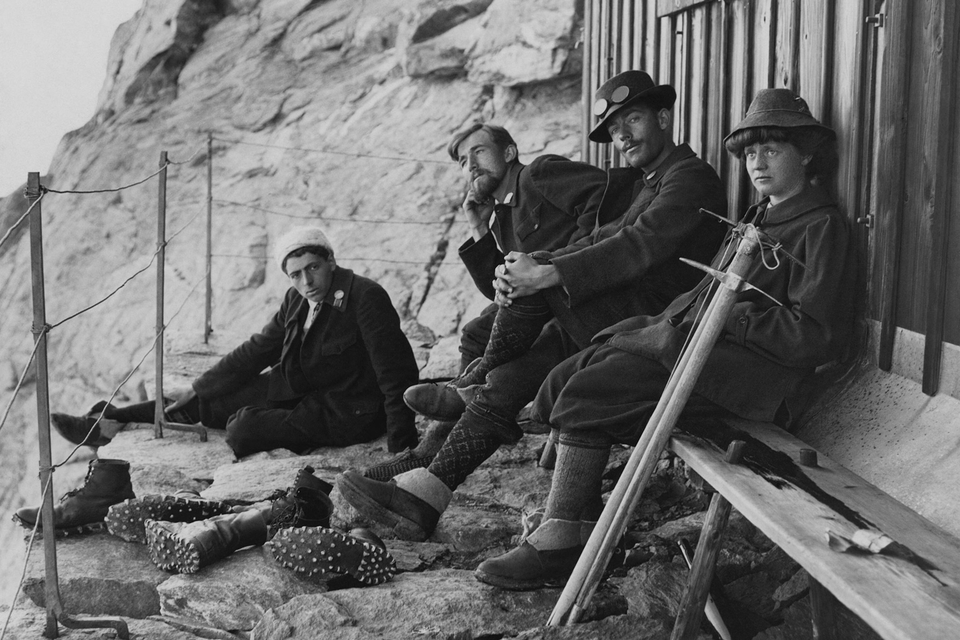 Swiss climbers resting