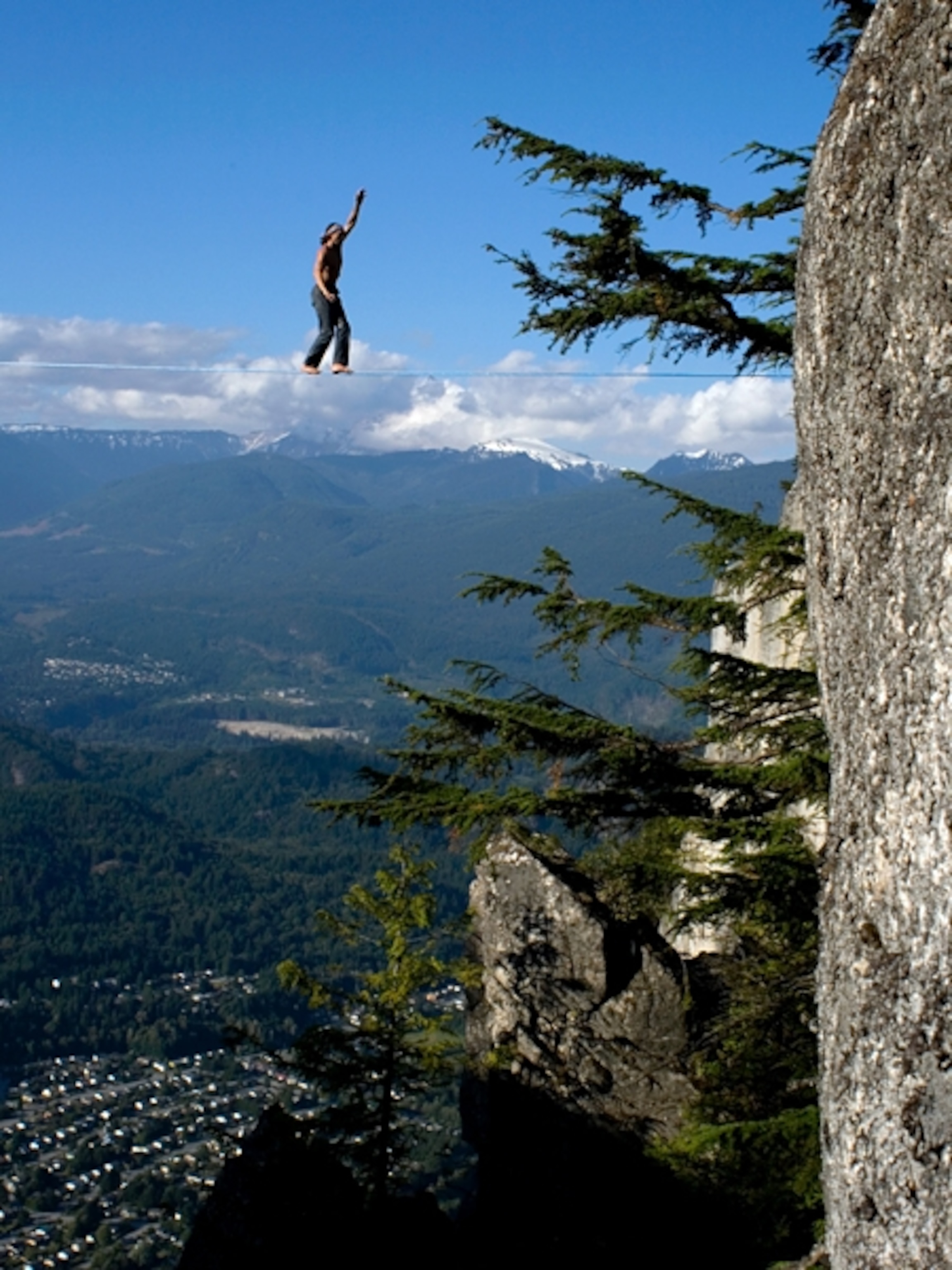 Dean Potter highlines at Squamish in British Columbia.