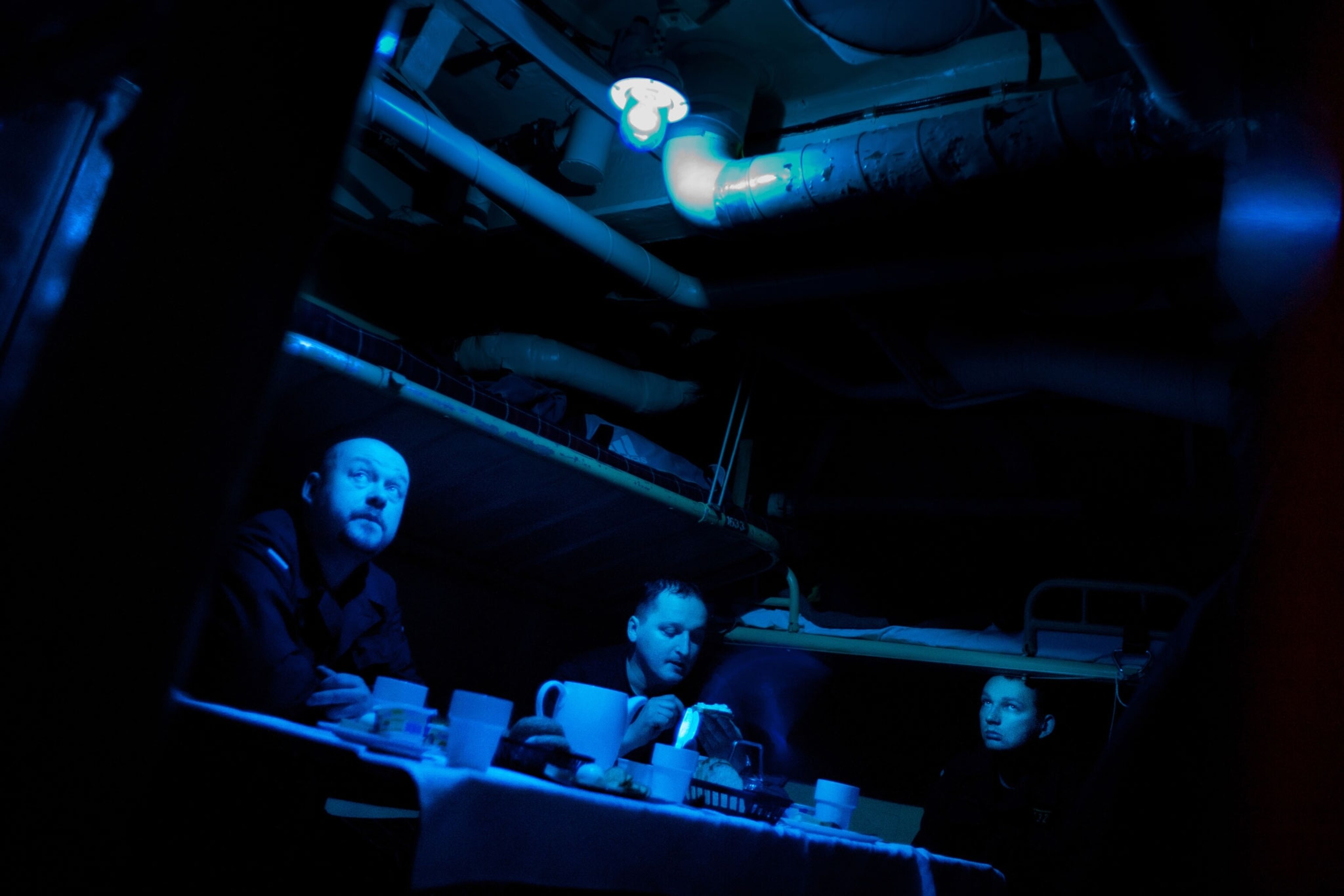 A Polish naval ship during war exercises.