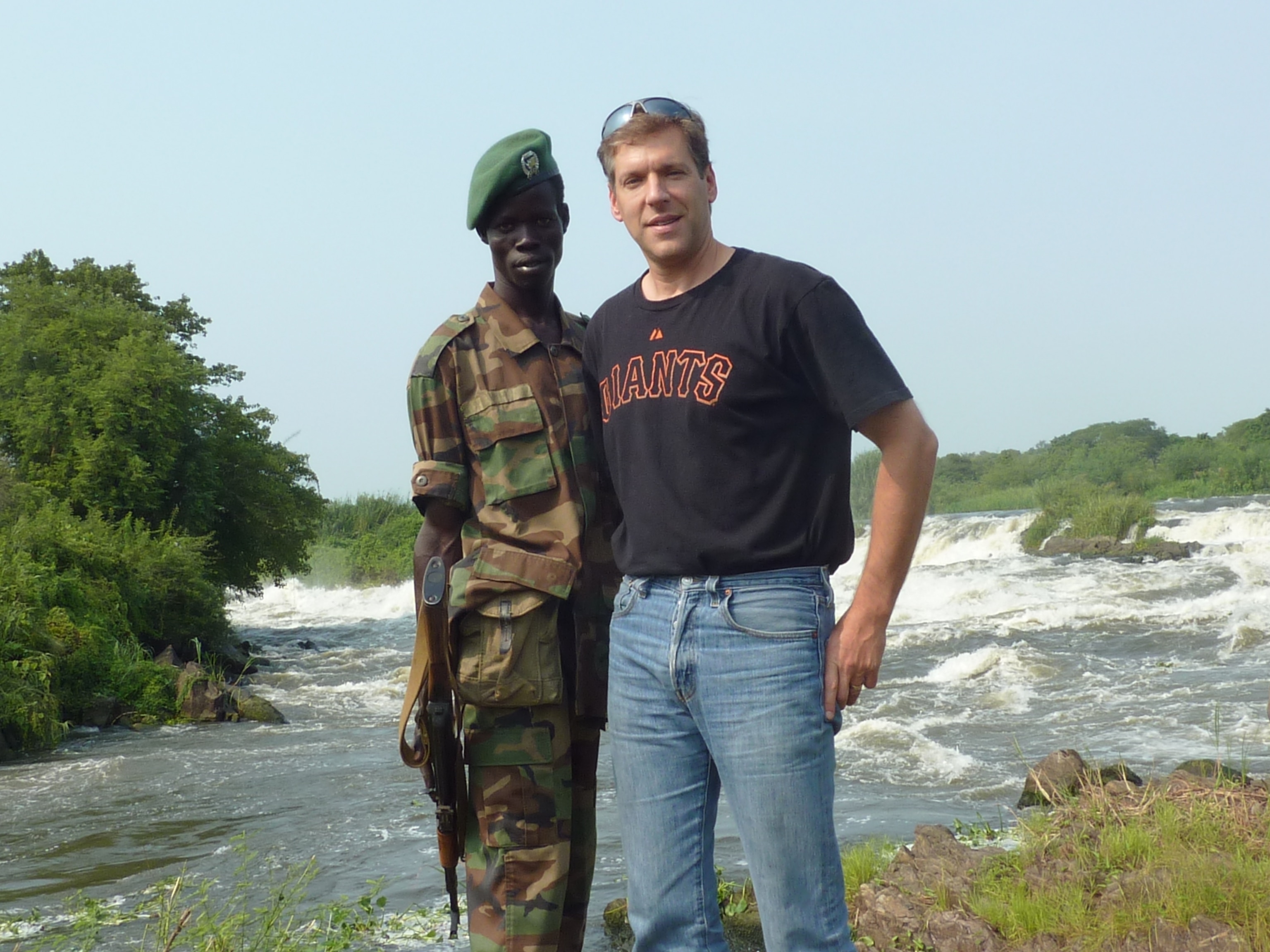 The author with a ranger at Nimule National Park, a remarkable site that was sole beachhead of the Sudan People’s Liberation Movement. Photograph courtesy of Daniel Kammen.