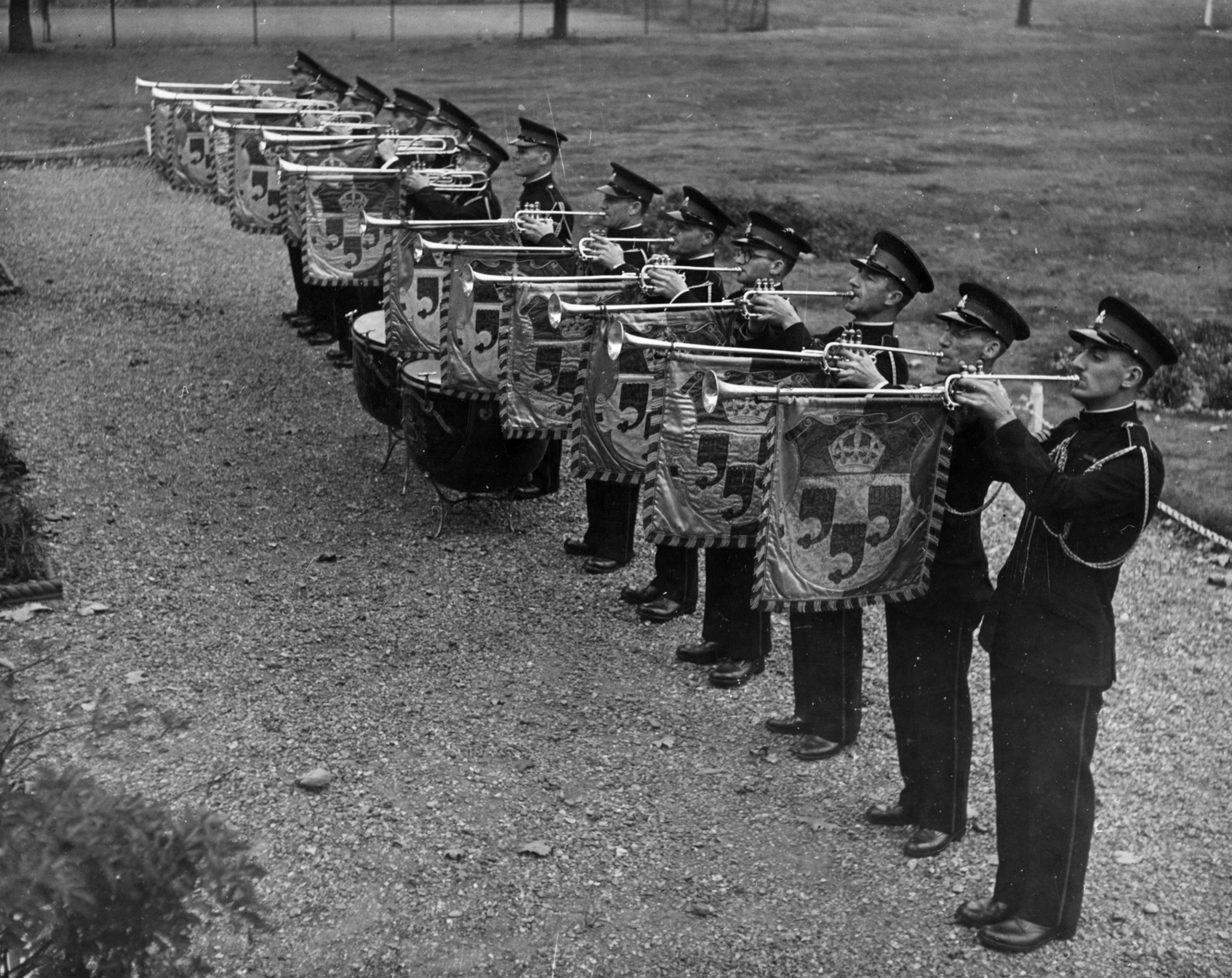 the trumpeteers of the Royal Military School of Music