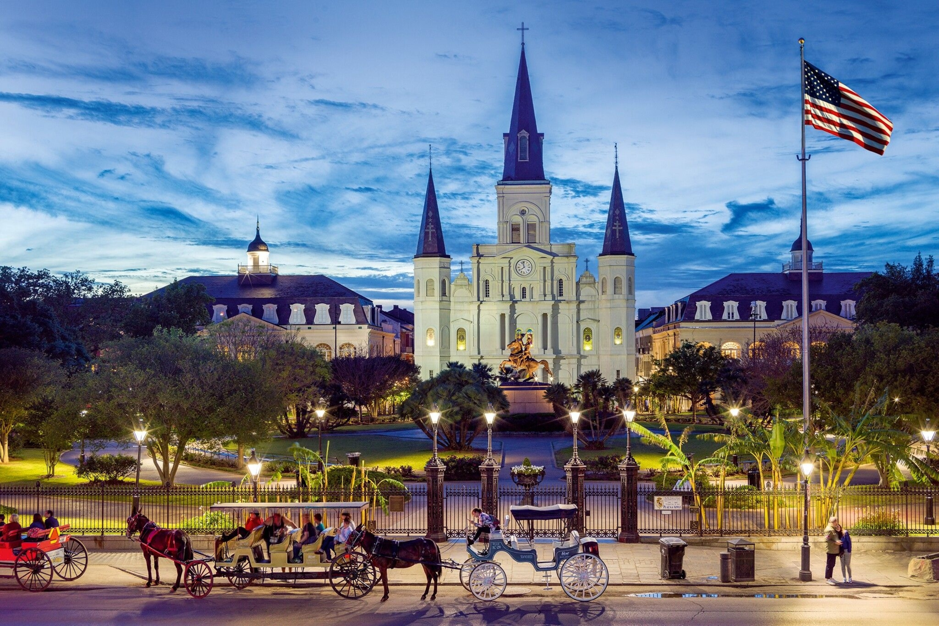 Saint Louis Cathedral in Jackson Square, French Quarter.