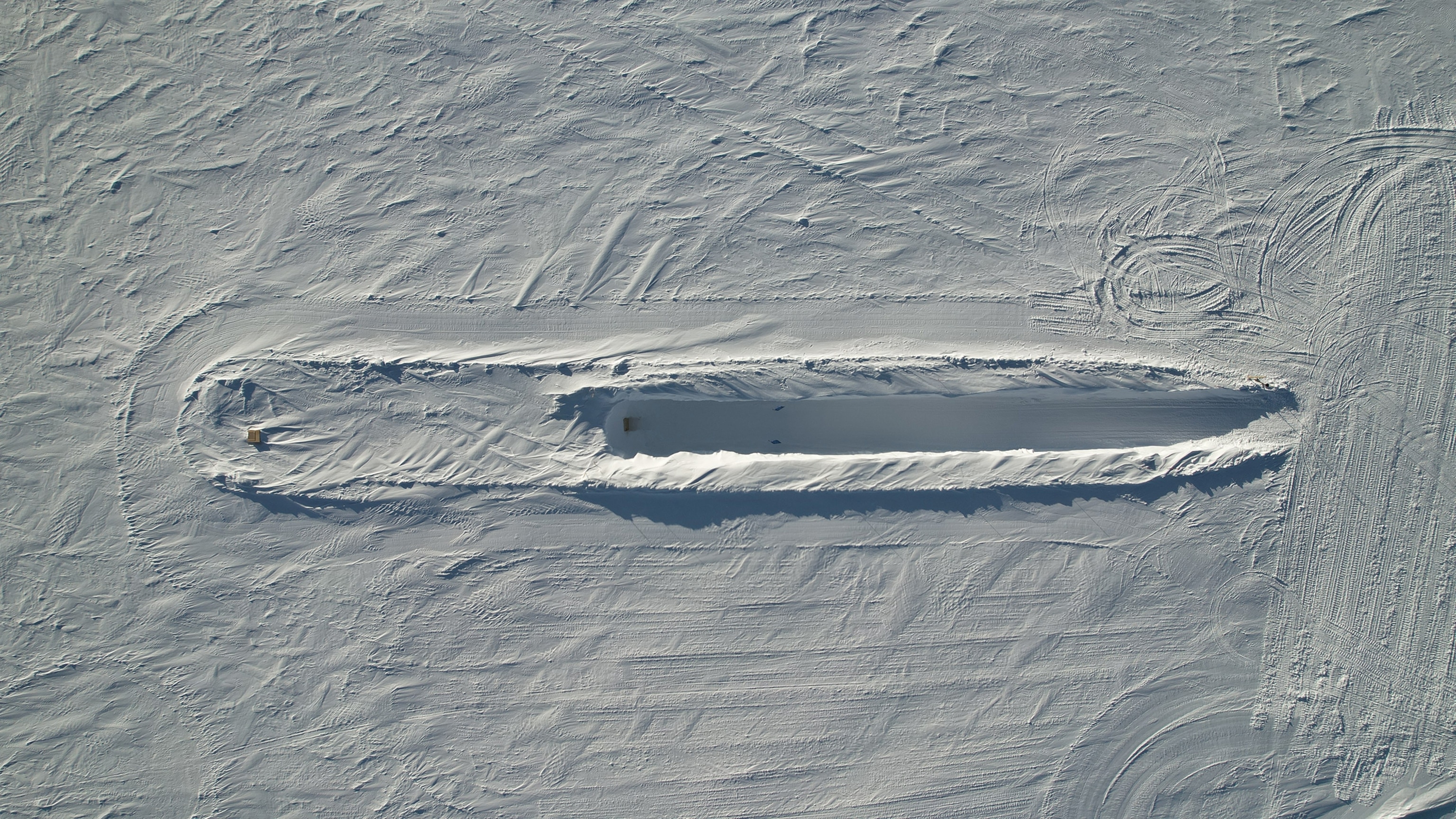 Aerial view of the entrance to the Ice Memory Sanctuary.