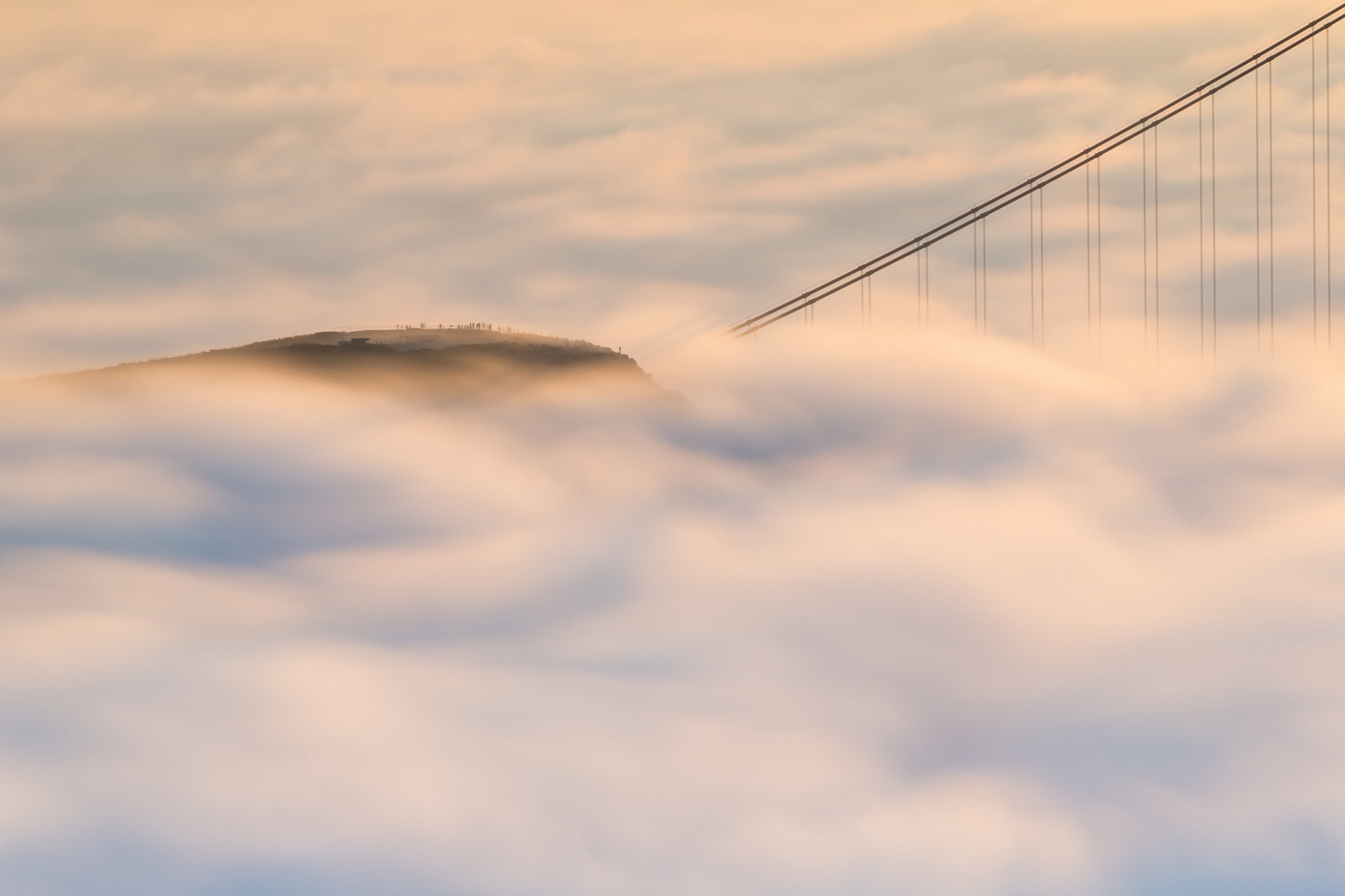 clouds surrounding the Golden Gate Bridge, San Francisco, California