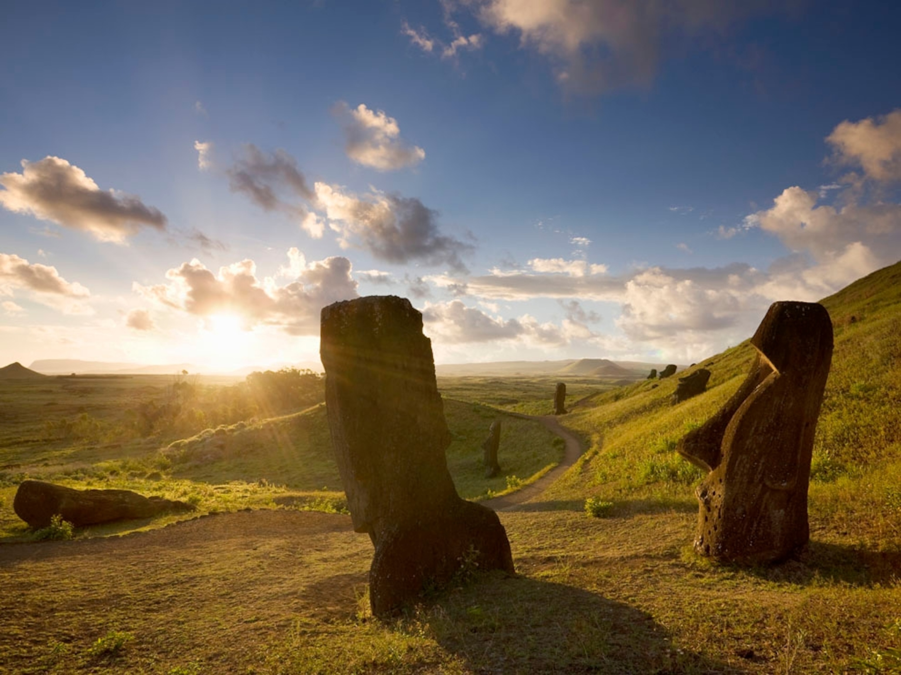 Easter Island sunrise in Pacific Islands, Oceania