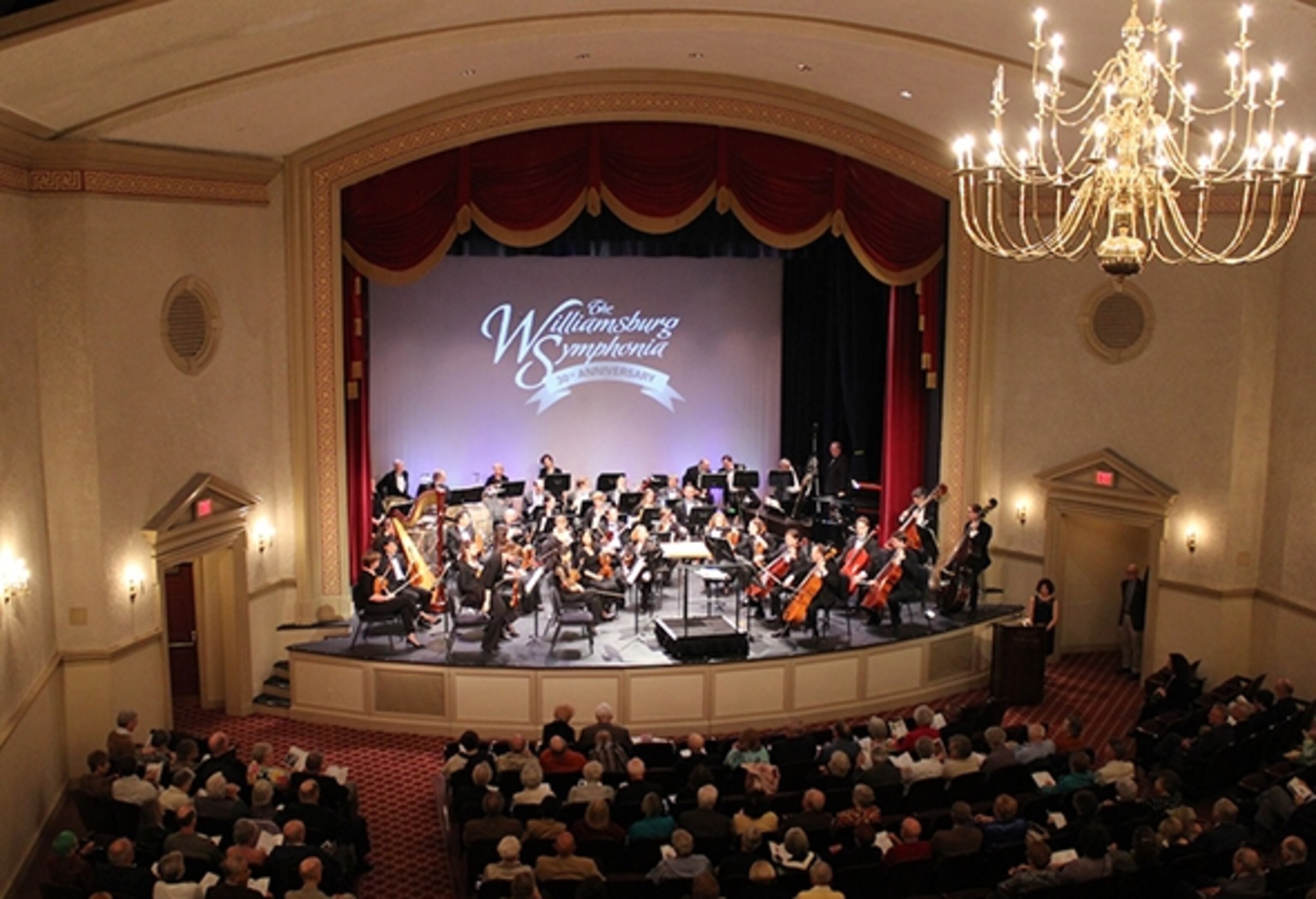 The stage at the Williamsburg Symphonia (Photograph by Annie Fitzsimmons)