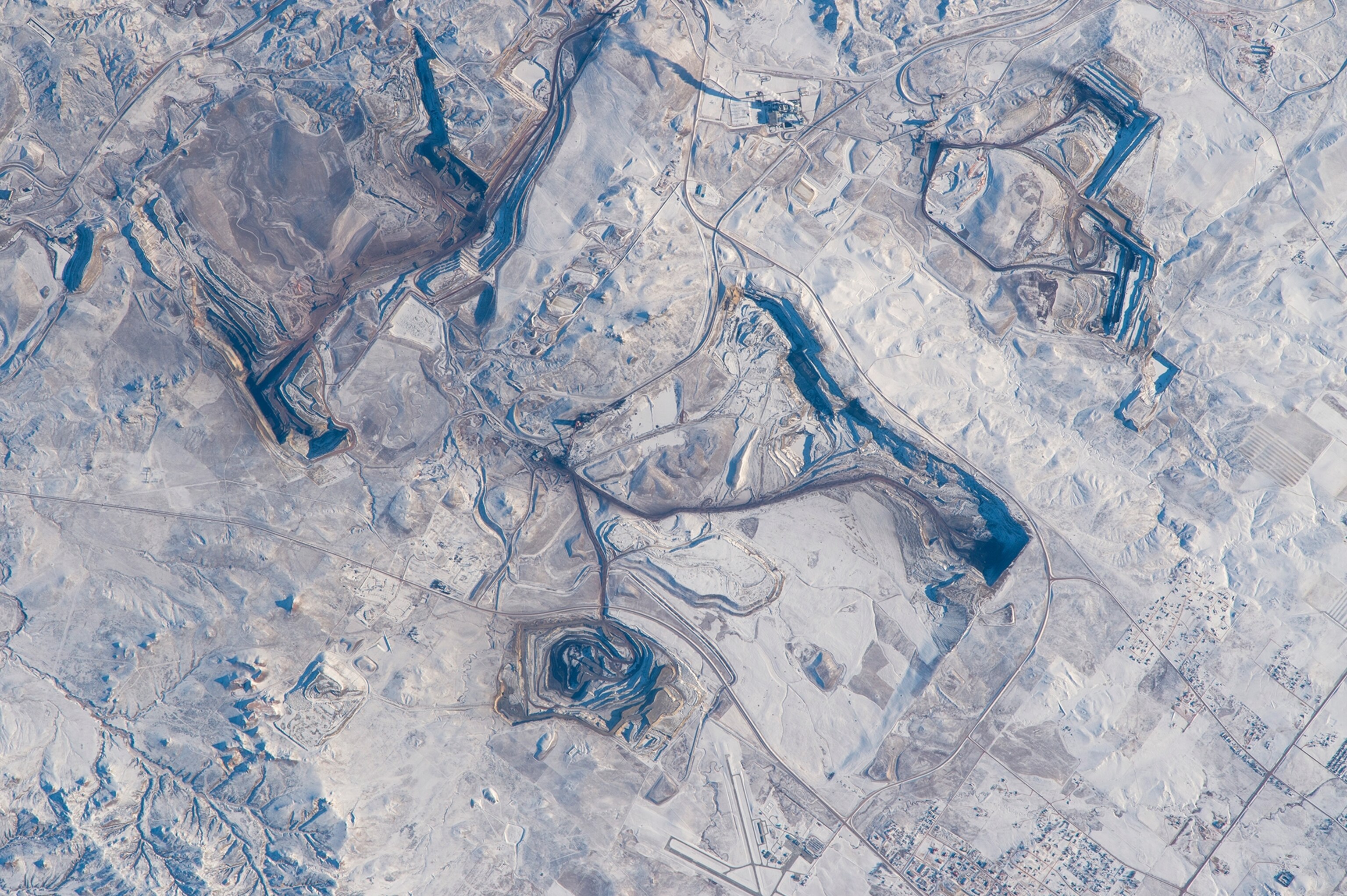 Gillette Coal Pits, Wyoming, from above.